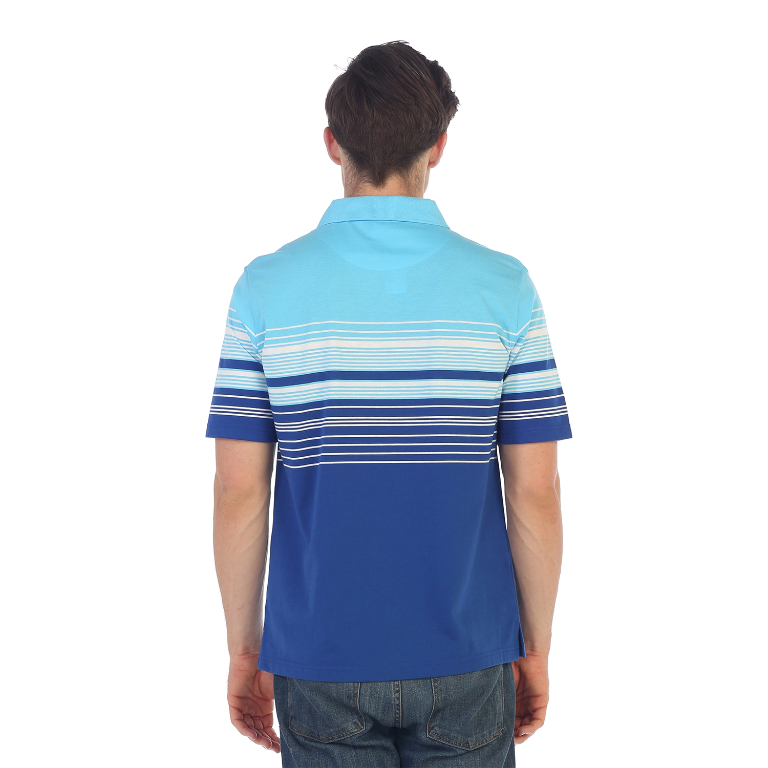 Gioberti Men's Striped Polo Shirt With Pocket - Yarn Dye