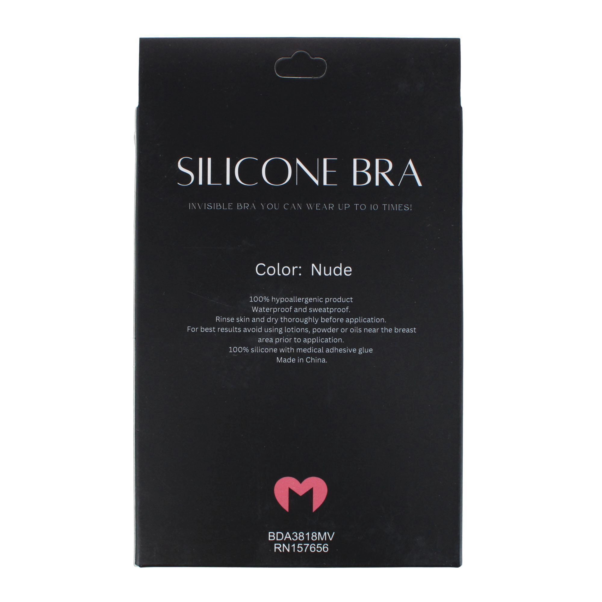 CTM Women's Reusable Seamless Silicone Adhesive Sticky Bra