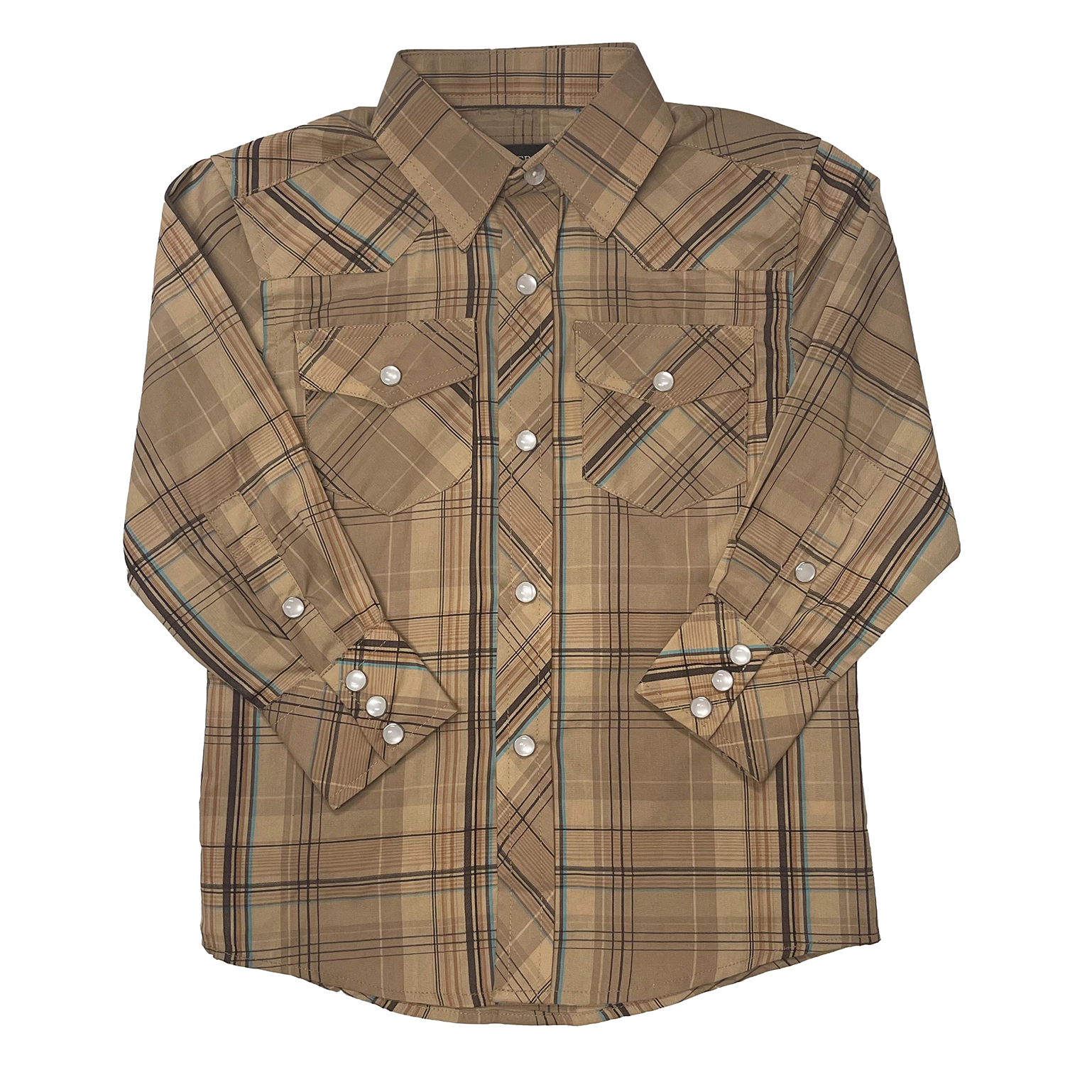 Gioberti Boy's Casual Western Plaid Long Sleeve Pearl Snaps Shirt