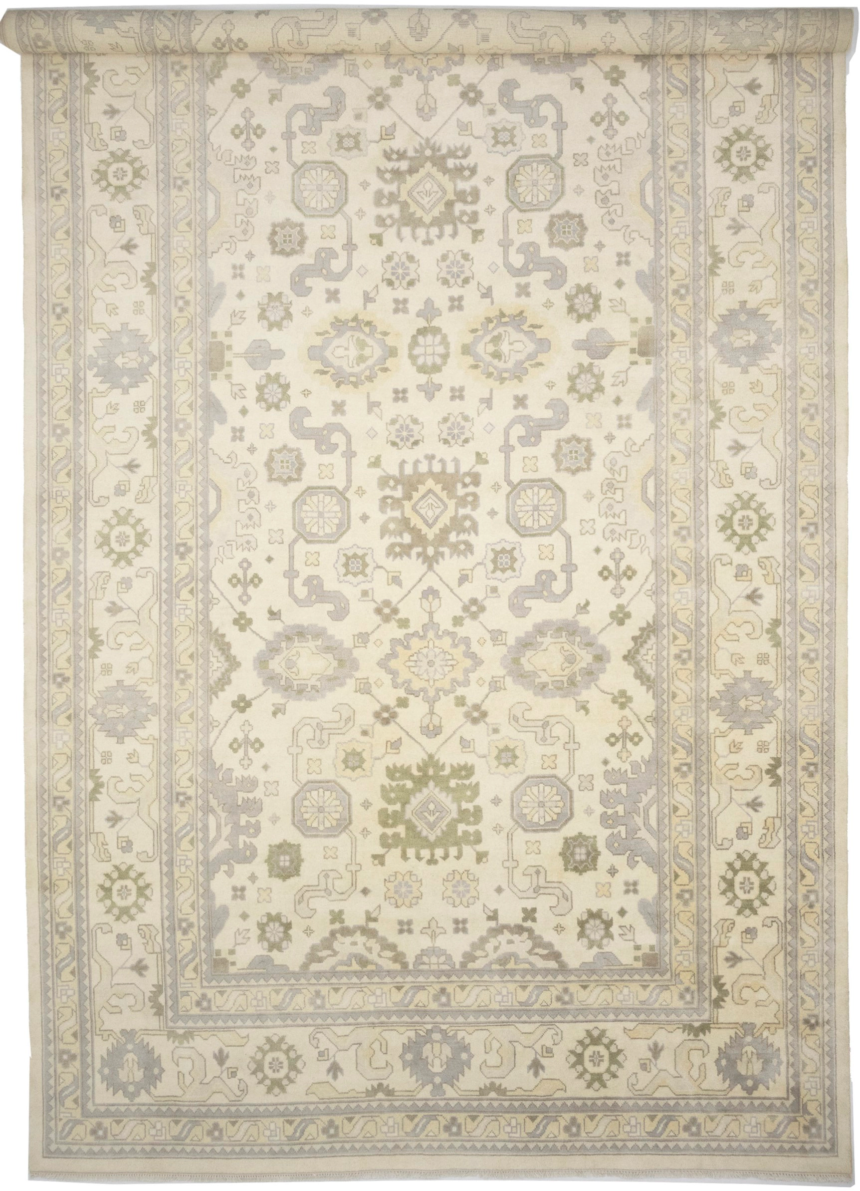 Magic Rugs Cream Floral 12X24 Oushak Chobi Oriental Rug