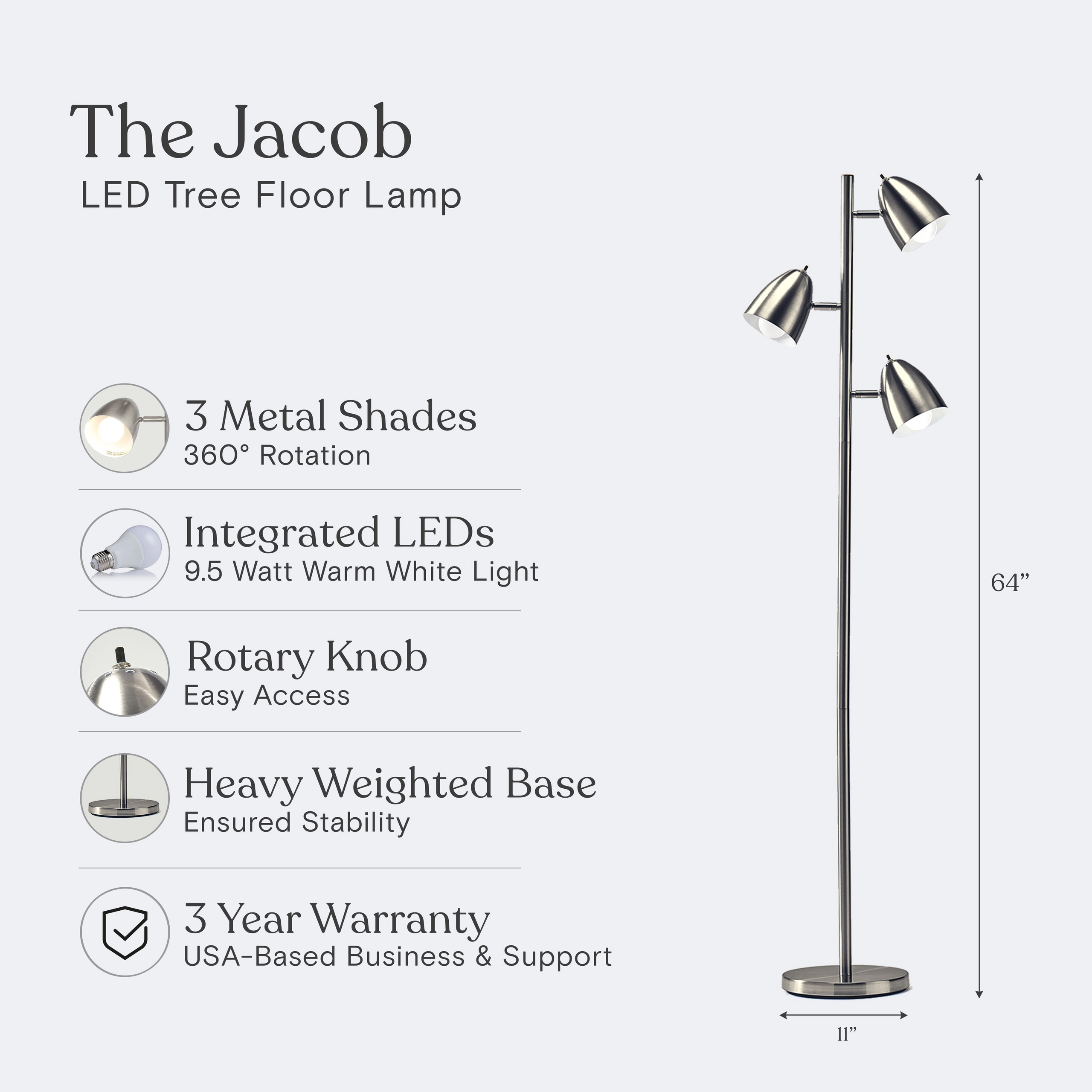 Brightech Jacob Tree Adjustable Floor Lamp