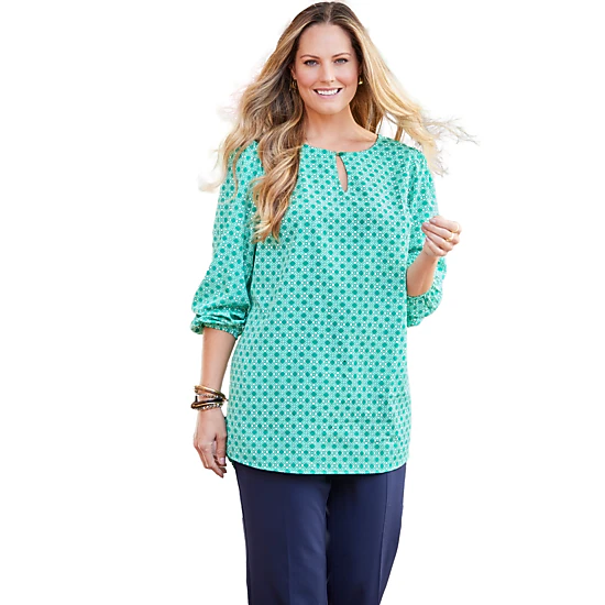 Catherines Women's Plus Size Liz&Me Keyhole Top - JCPenney