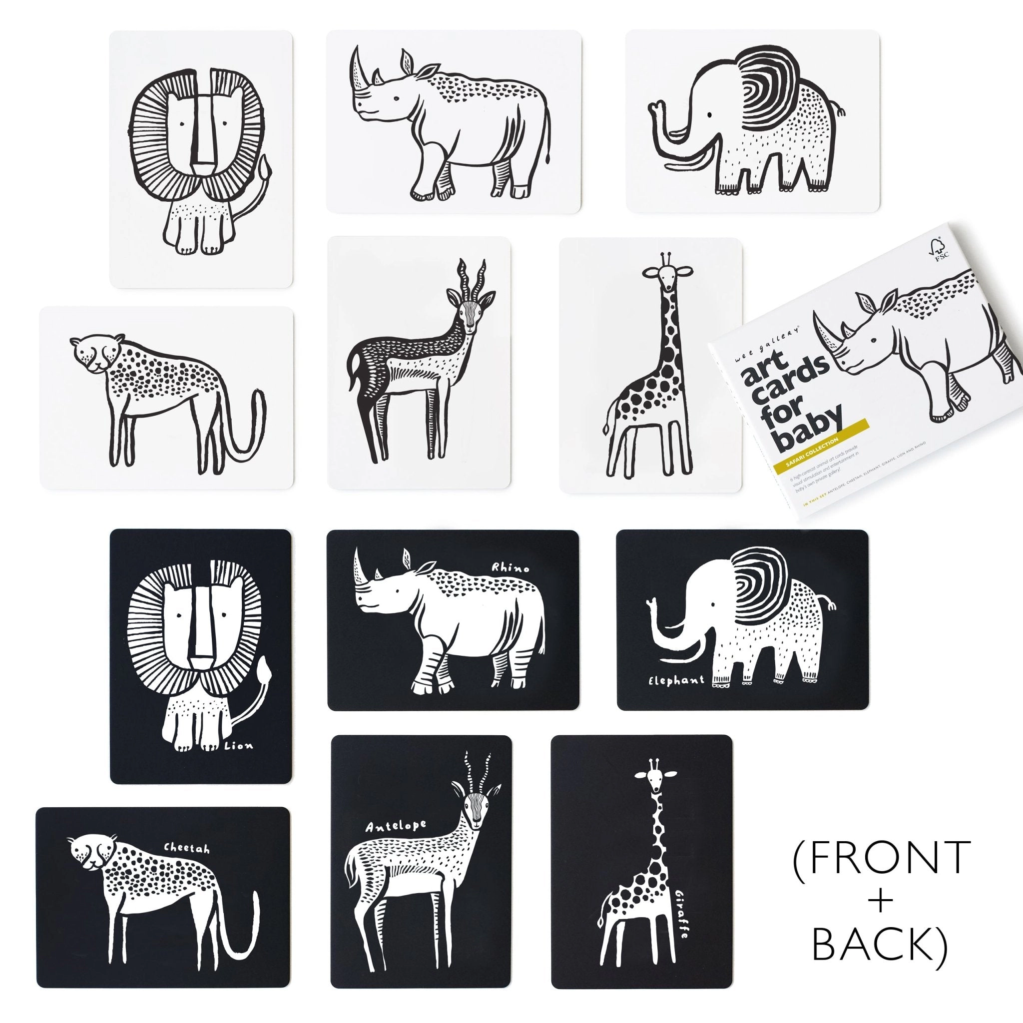 Wee Gallery Art Cards for Baby - Safari Collection