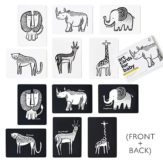 Wee Gallery Art Cards for Baby - Safari Collection