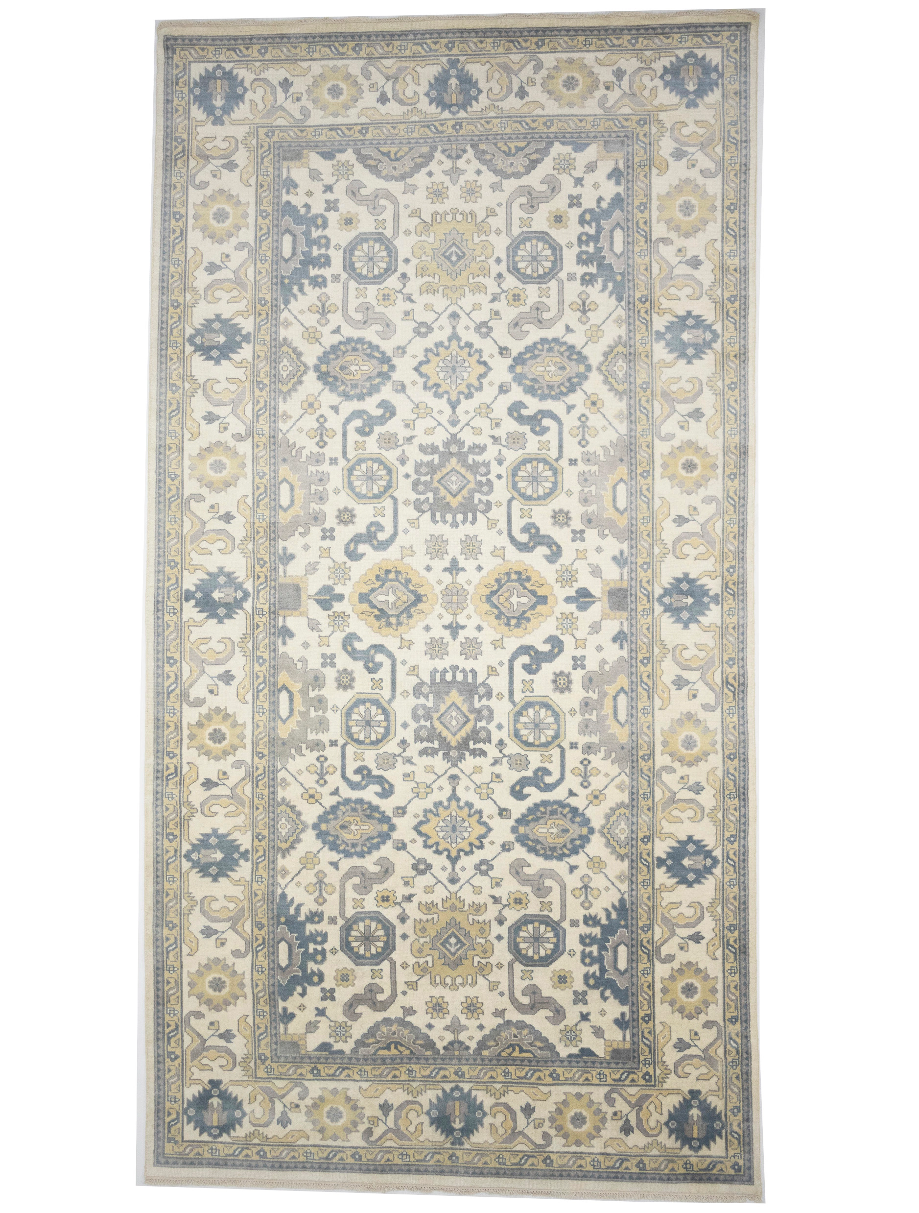 Magic Rugs 9'4 X 17'10 Muted Cream Oushak Chobi Hand Knotted Wool Rug