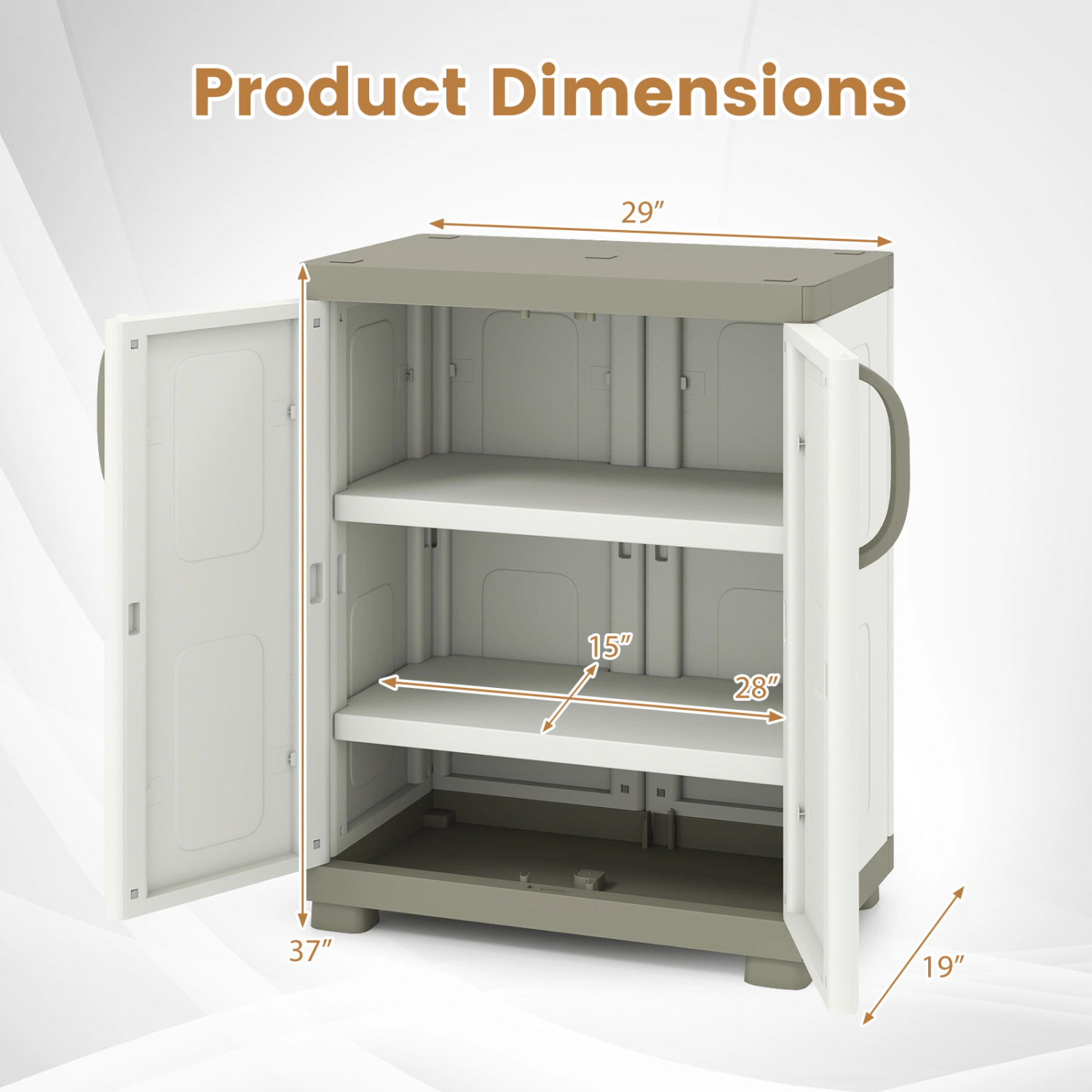 Glintex 29-Inch Waterproof PP Buffet Cabinet with Snap-Together Assembly