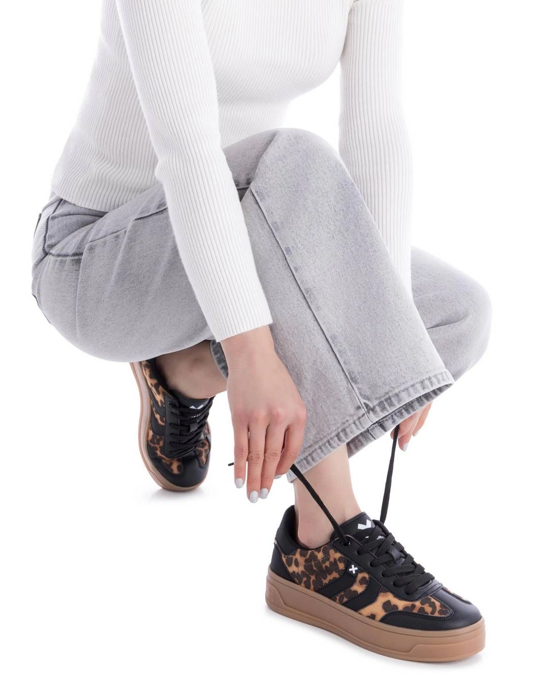 XTI Women's Sneakers Animal Print Casual Walking Shoes