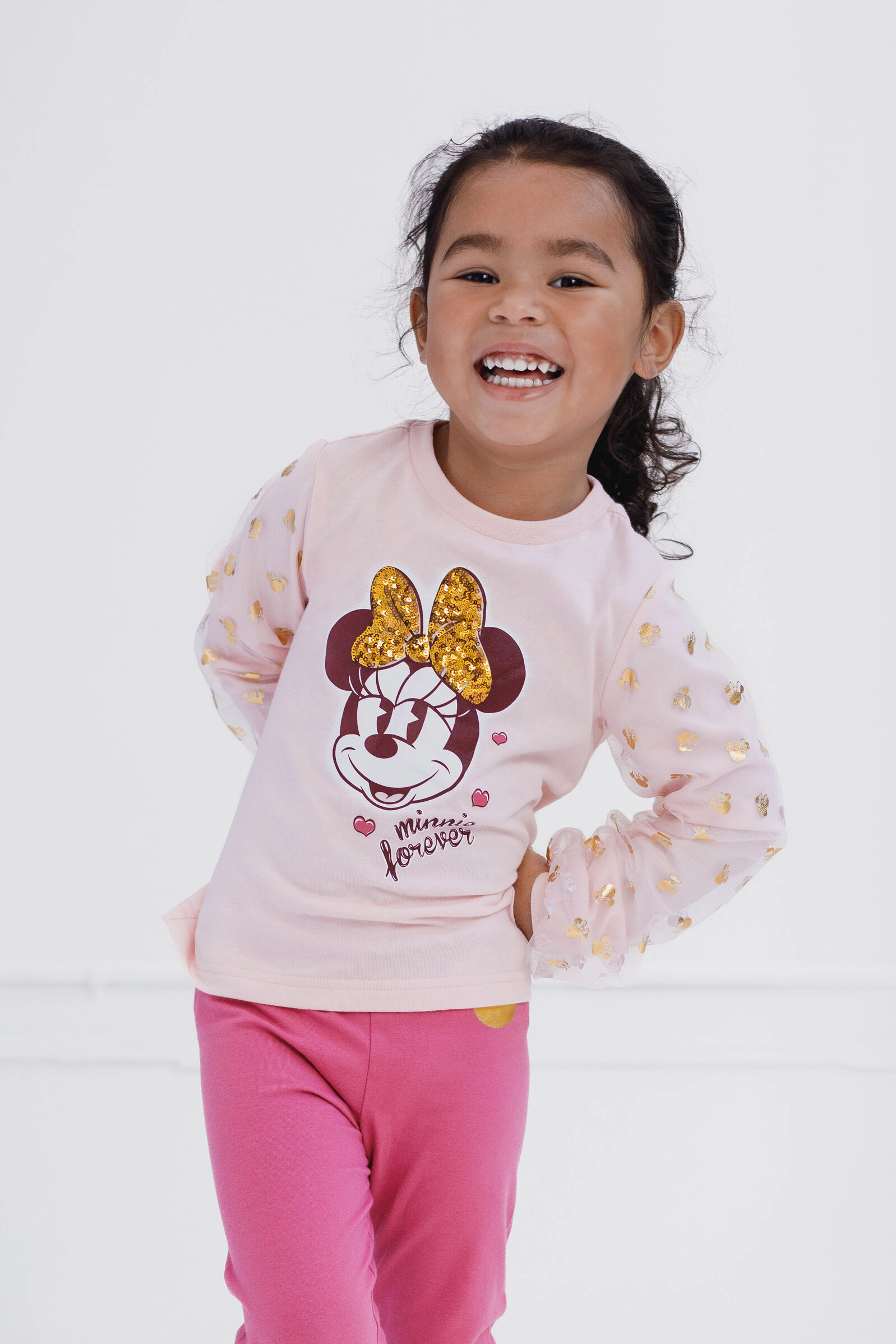 Disney Minnie Mouse Girls' 2-Piece Long Sleeve T-Shirt and Leggings Set
