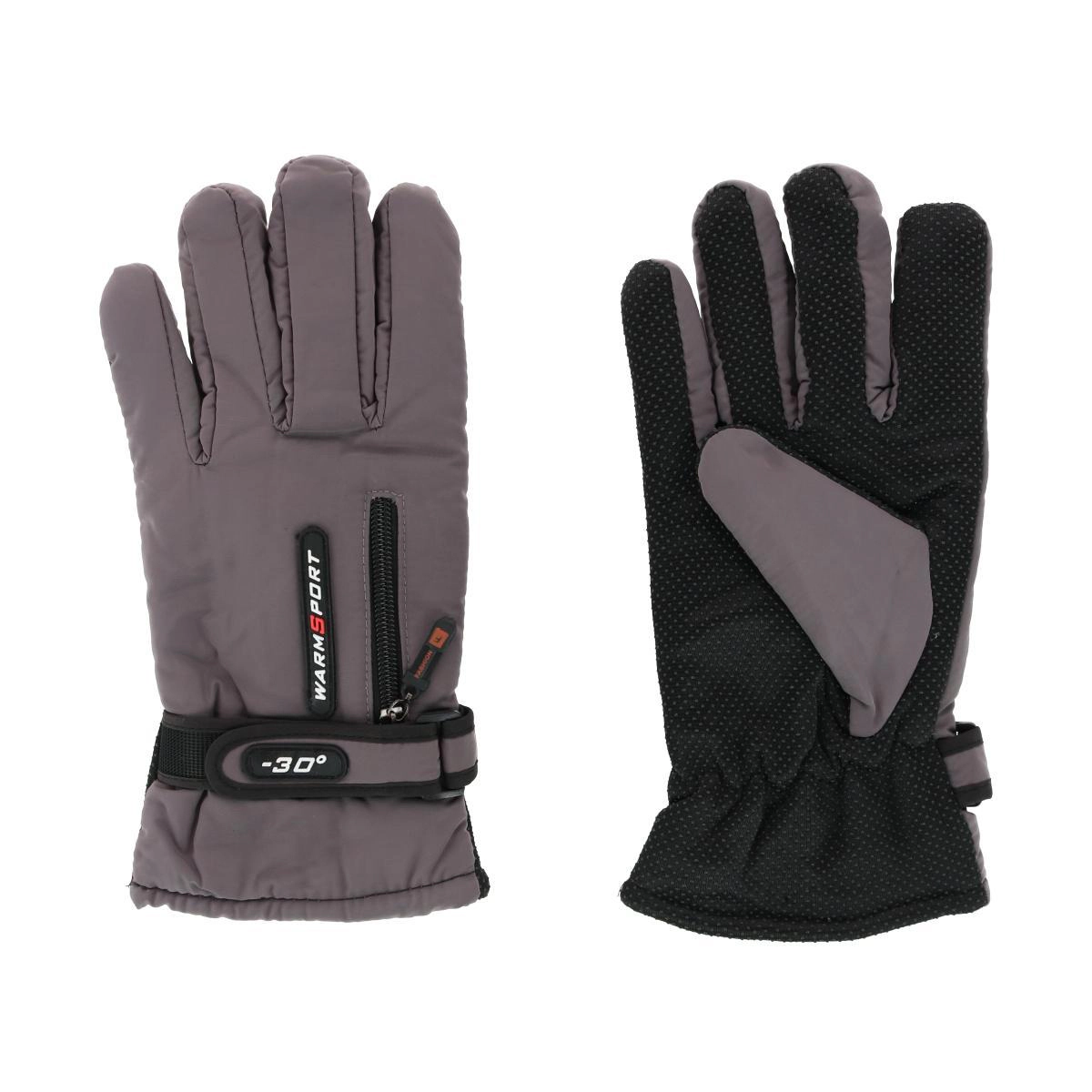 CTM Men's Lined Winter Gloves with Zipper Pocket