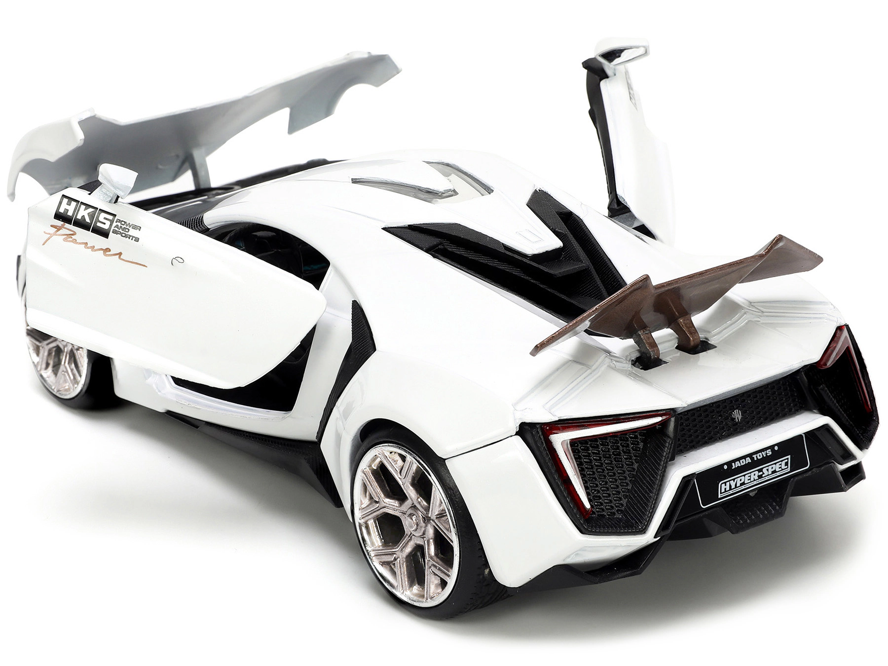 Jada Lykan Hypersport White with Bronze Metallic Rear Spoiler "HKS" "Hyper-Spec" Series 1/24 Diecast Model Car by Jada