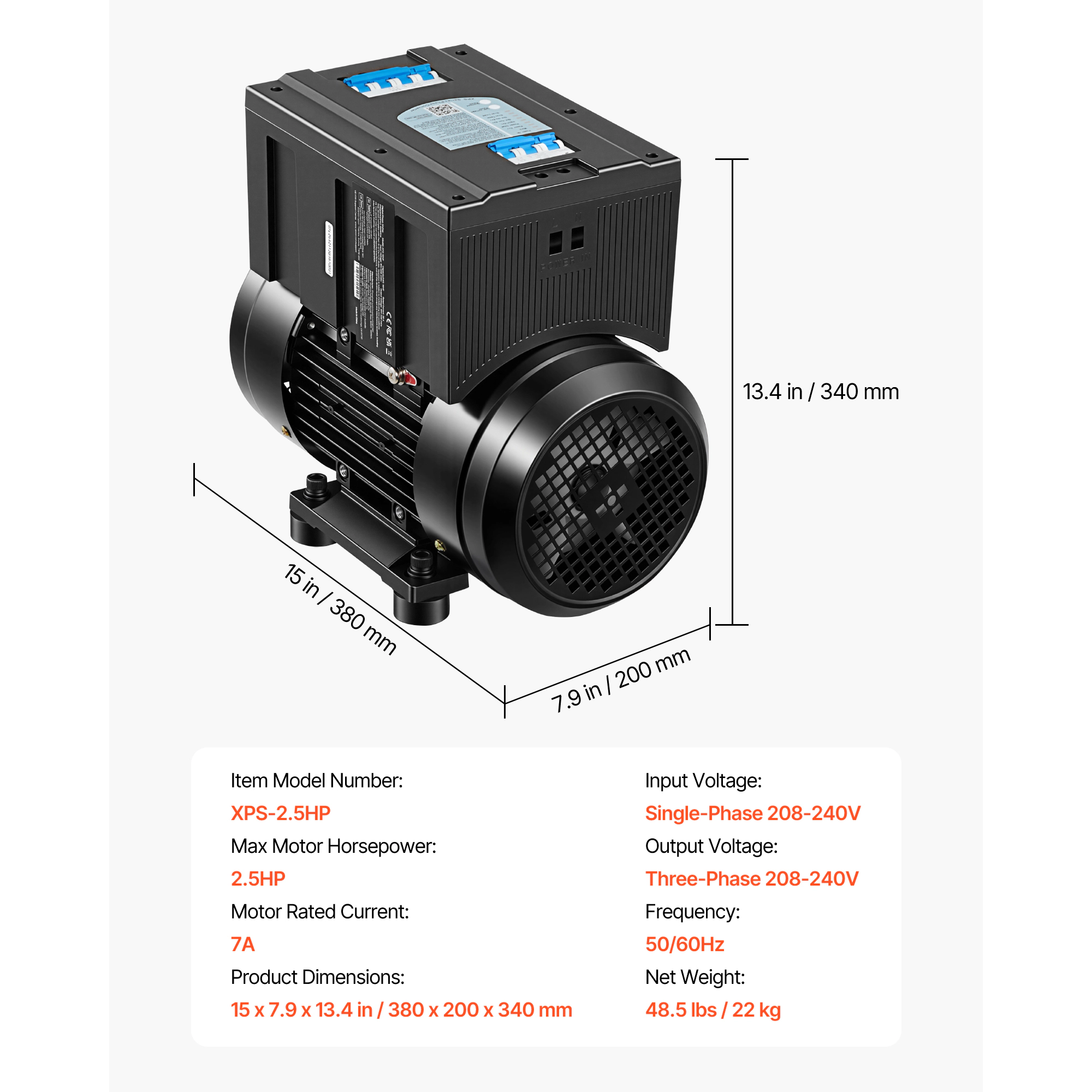 HONGGE Single Phase to 3-Phase Rotary Converter