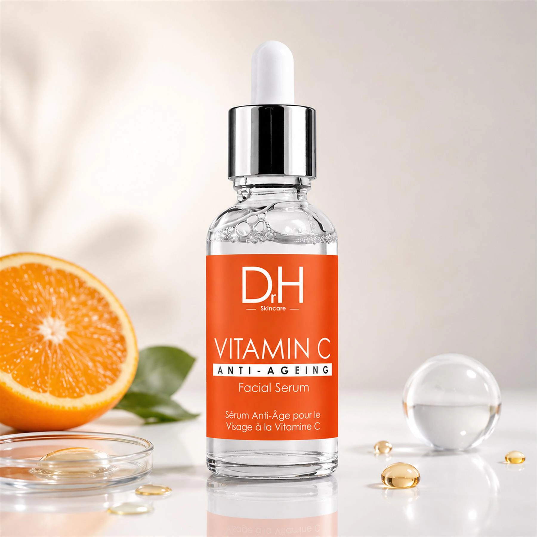 Dr H Anti-Ageing Vitamin C Facial Serum 30ml - Targets Acne, Blemishes & Large Pores