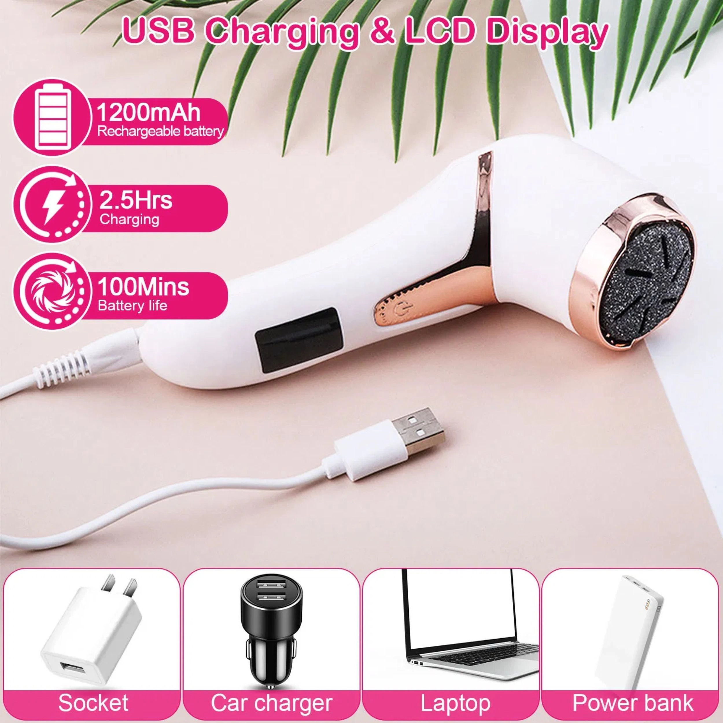 SS Design 17 Piece Electric Foot Callus Remover Rechargeable Pedicure Kit