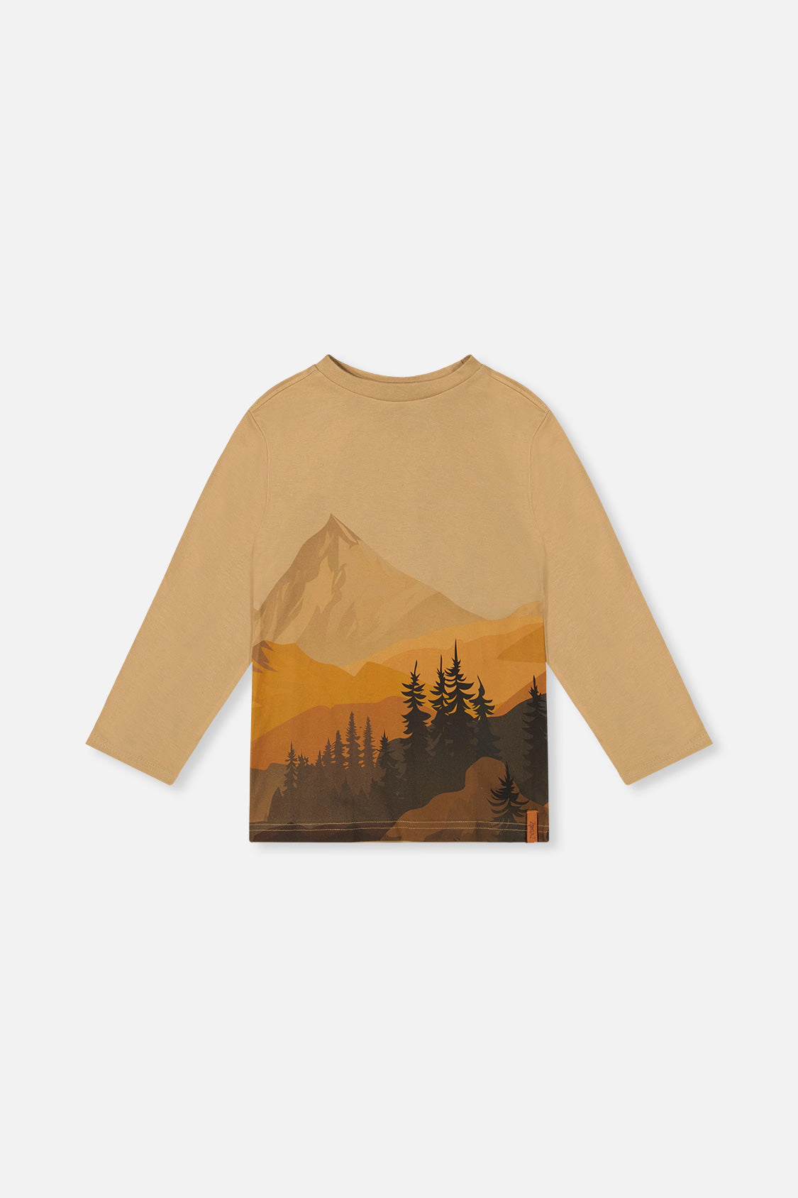 Deux par Boys Long Sleeve Organic Cotton T-Shirt with Mountain Graphic