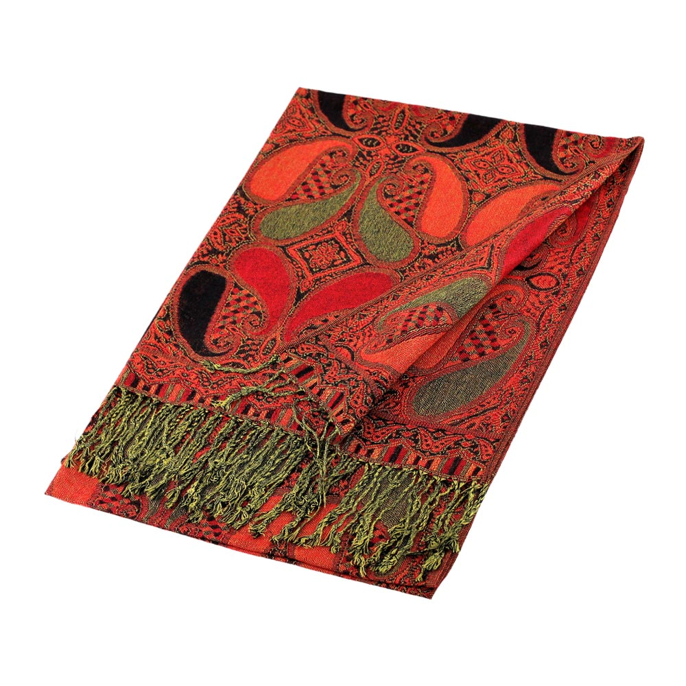 TRUEDAMES Large Pashmina Scarf Shawl Black, Red