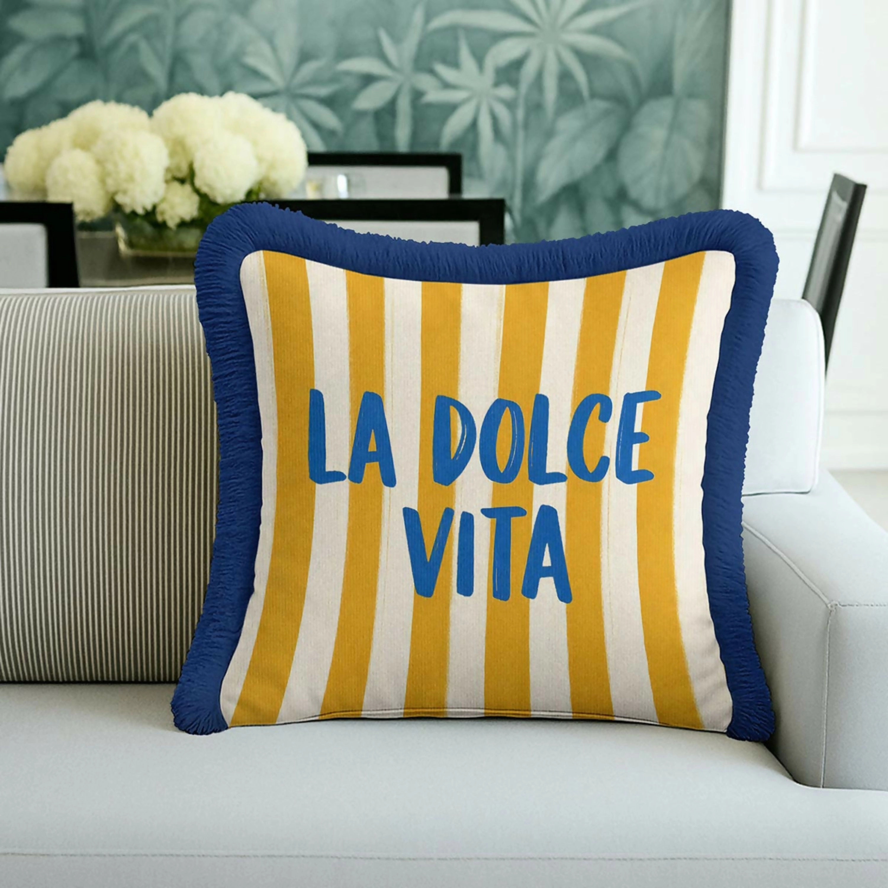 Wear Sierra Mediterranean Coastal Fringed set of 2 Throw Pillow Cover