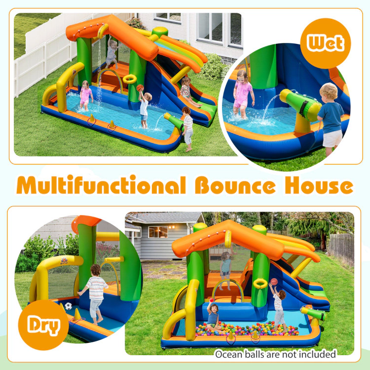 Hivvago 8-in-1 Inflatable Bounce House Water Park without Blower
