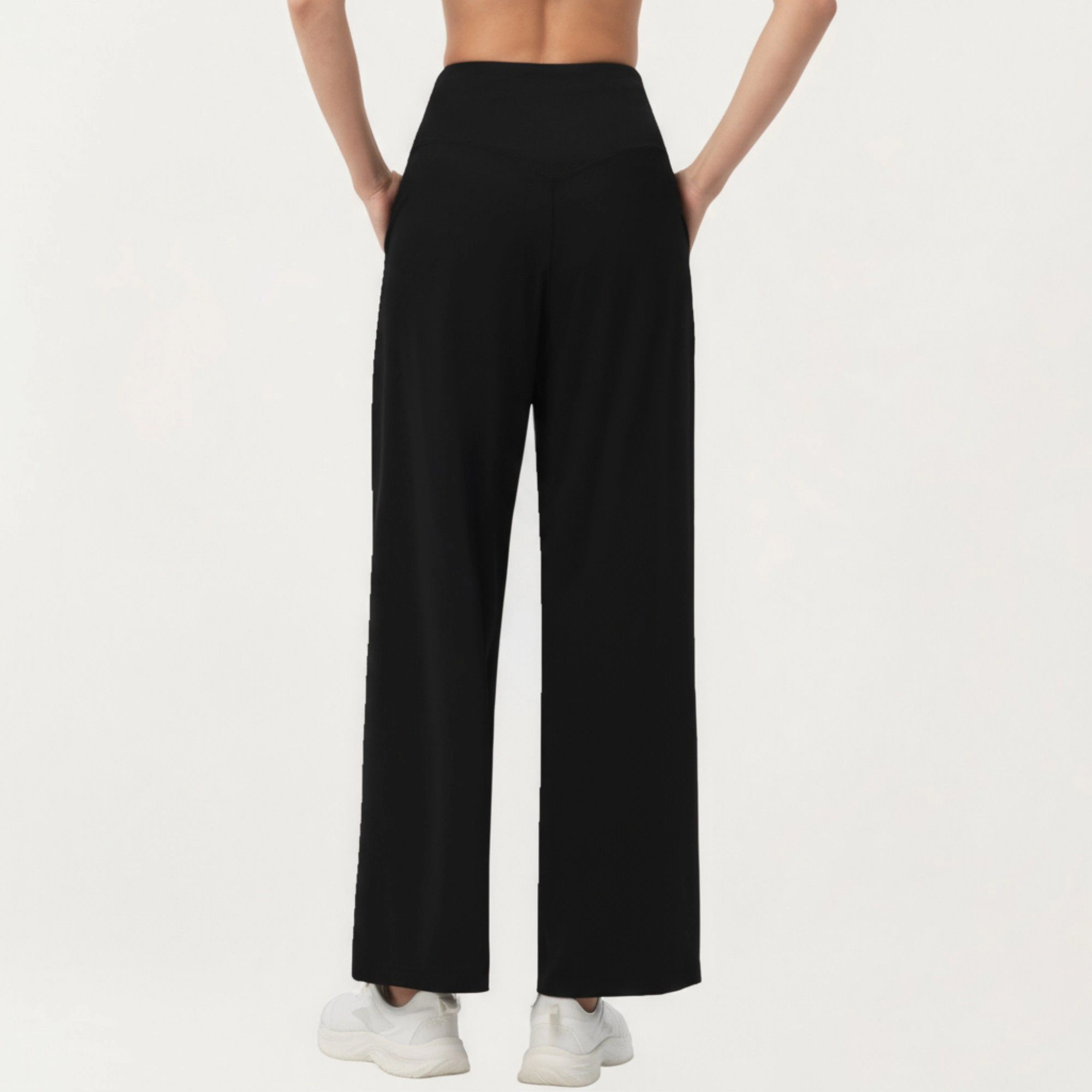 Anna-Kaci Women's High-Waist Pleated Wide-Leg Sweatpants with Smooth Stretch Fabric and Relaxed Silhouette