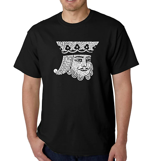 LA Pop Art Men's King of Spades Word Art T-Shirt