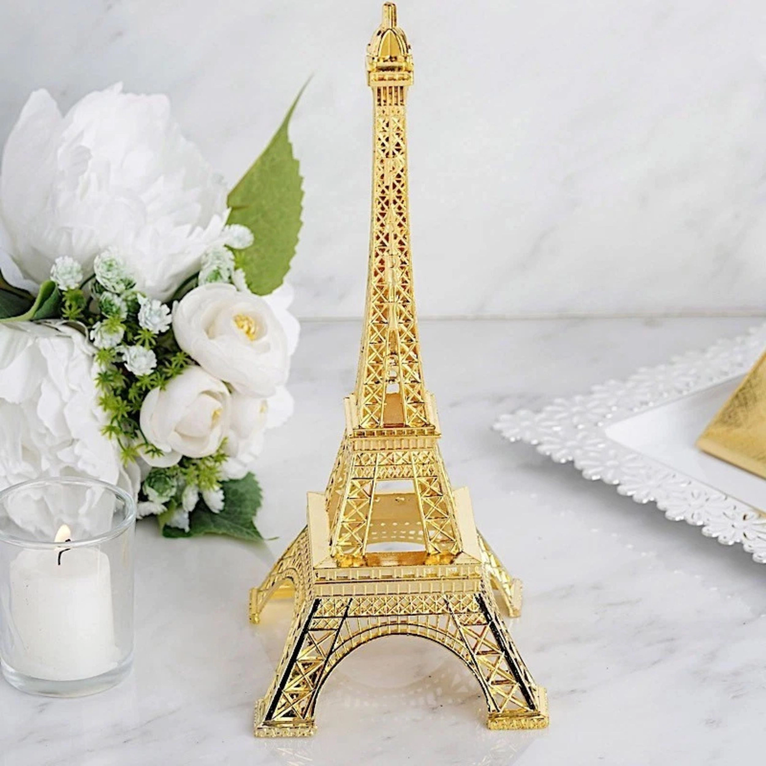 Home Collection 10-Inch Metal Eiffel Tower Centerpiece