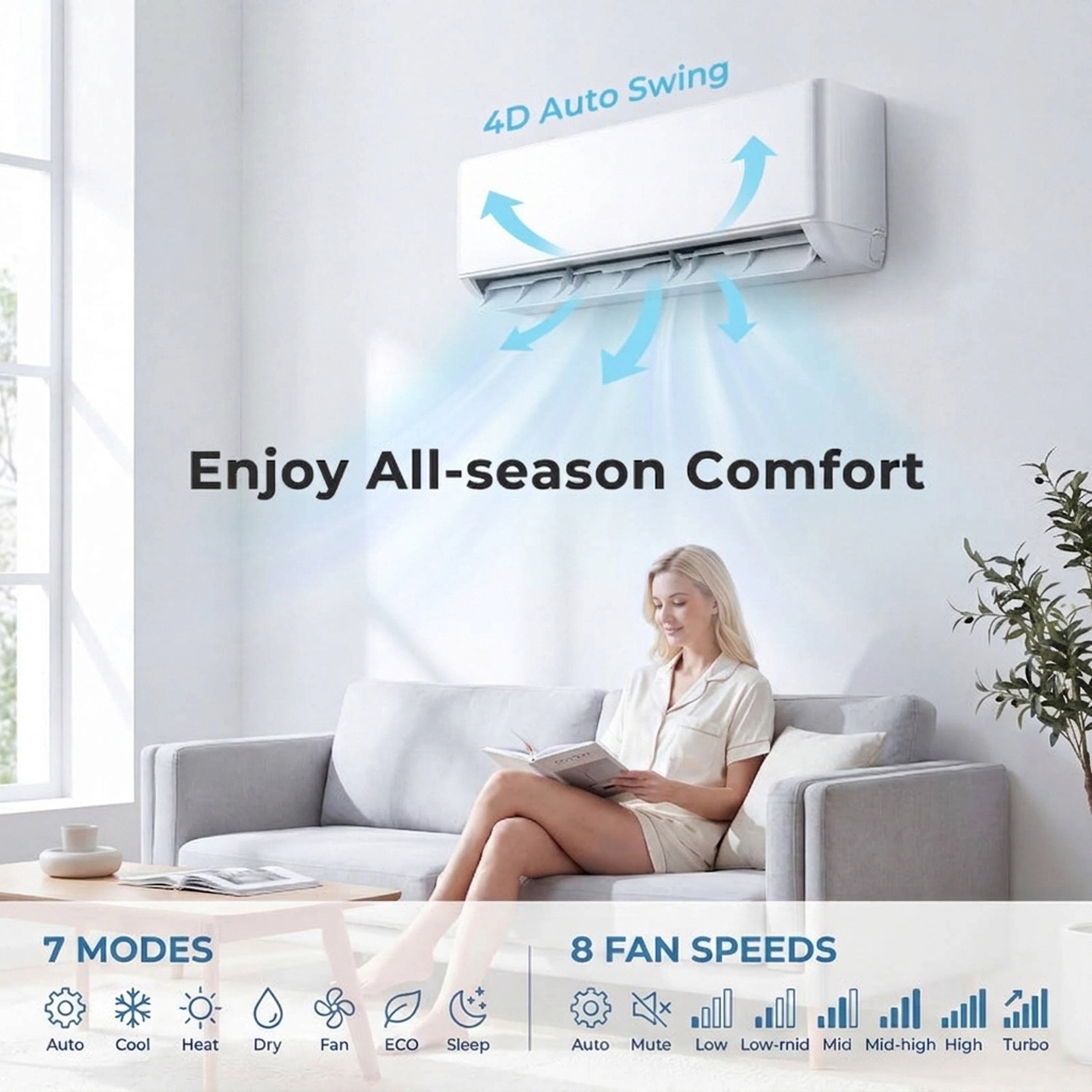 SUGIFT 27000-BTU 2-Zone 24-SEER2 208-230V R454B Inverter Ductless Mini Split Air Conditioner with Heat Pump