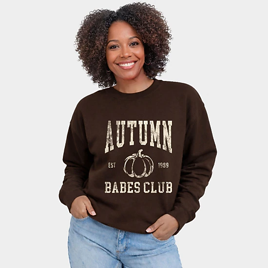 Simply Sage Market - Women's Graphic Sweatshirt - Autumn Babes Club Pumpkin