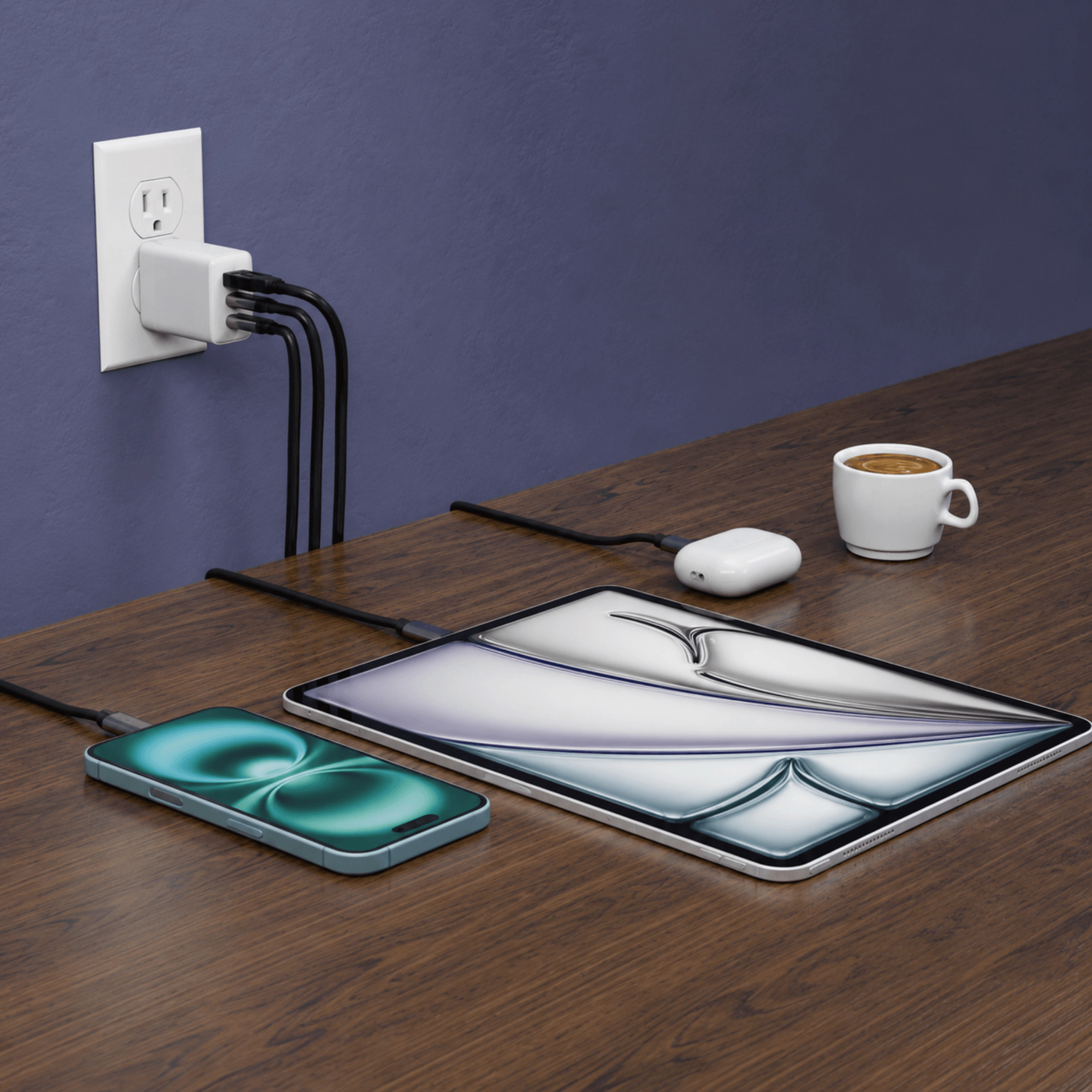HyperGear 45W USB-C PD PPS Tri-Port GaN Fast Wall Charger