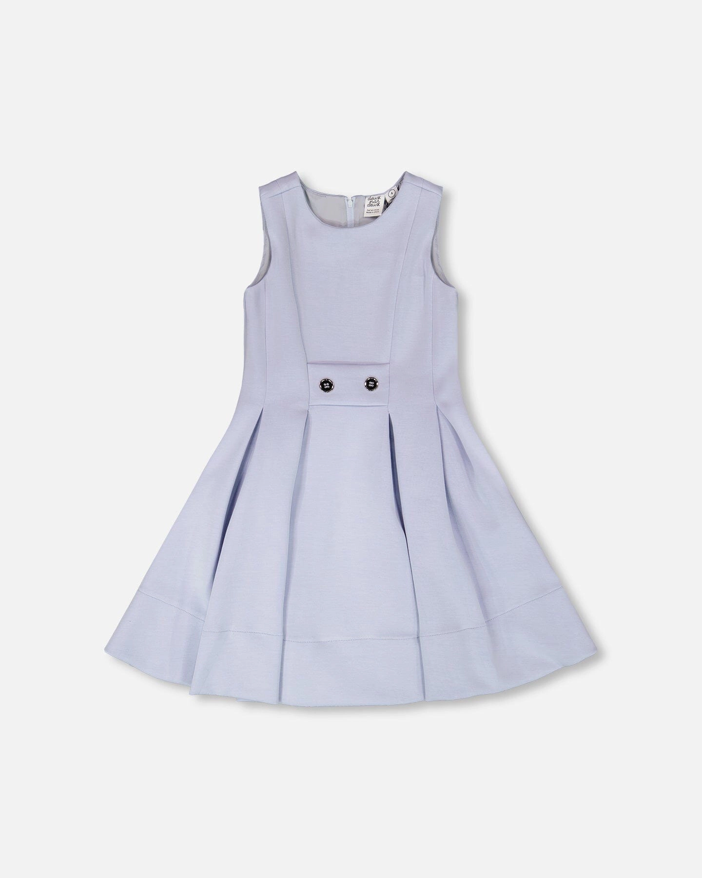 Deux par Girls Sleeveless Neoprene Button Waist Dress