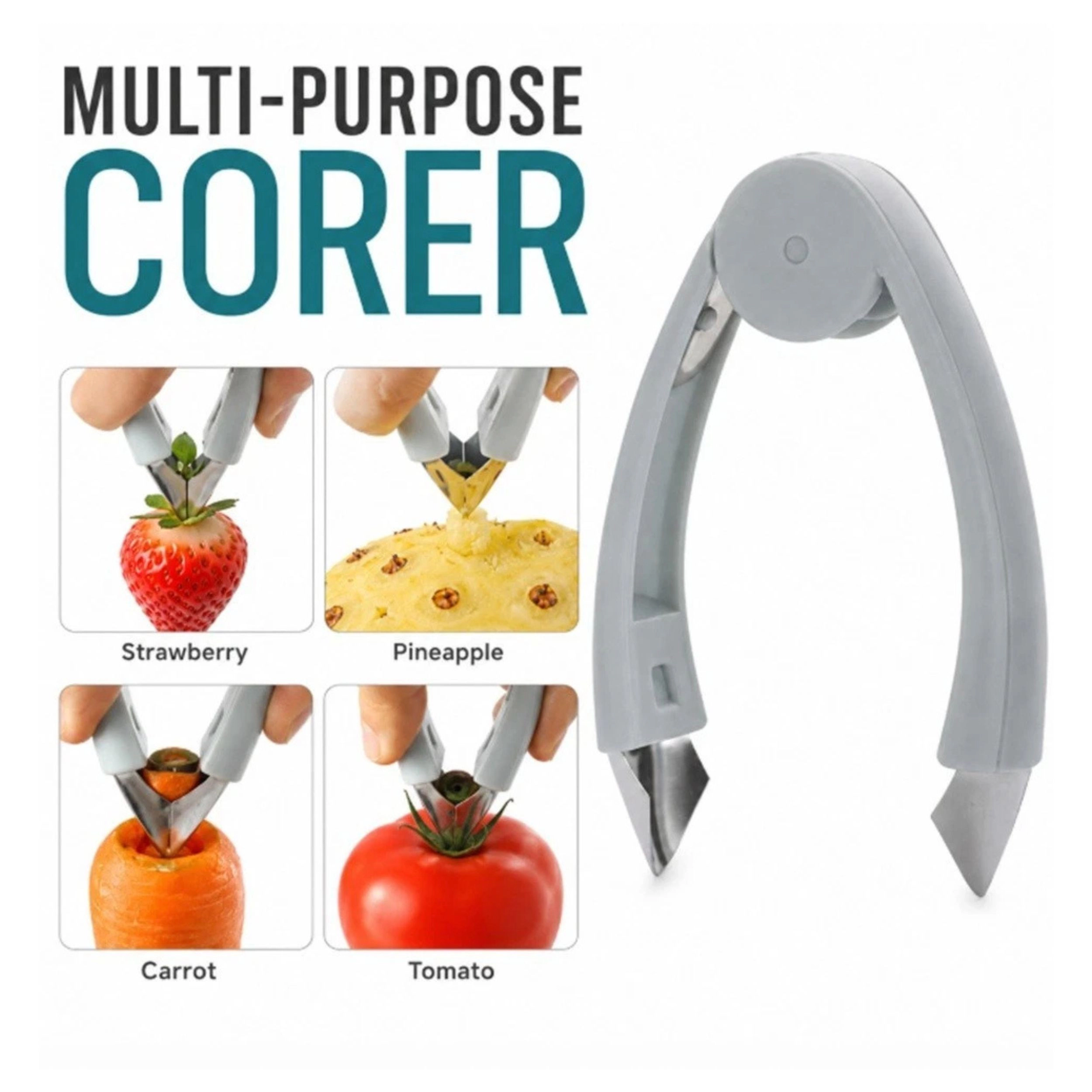 Home Collection Pineapple Eye Remover & Strawberry Huller Fruit Prep Kitchen Tool