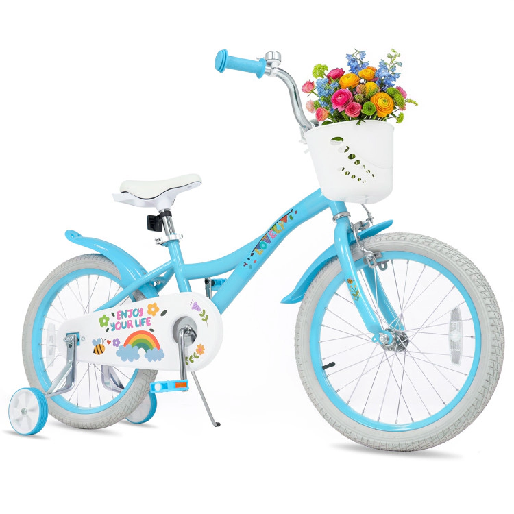 Hivvago Girls Bike with Training Wheels and Basket Spring Party