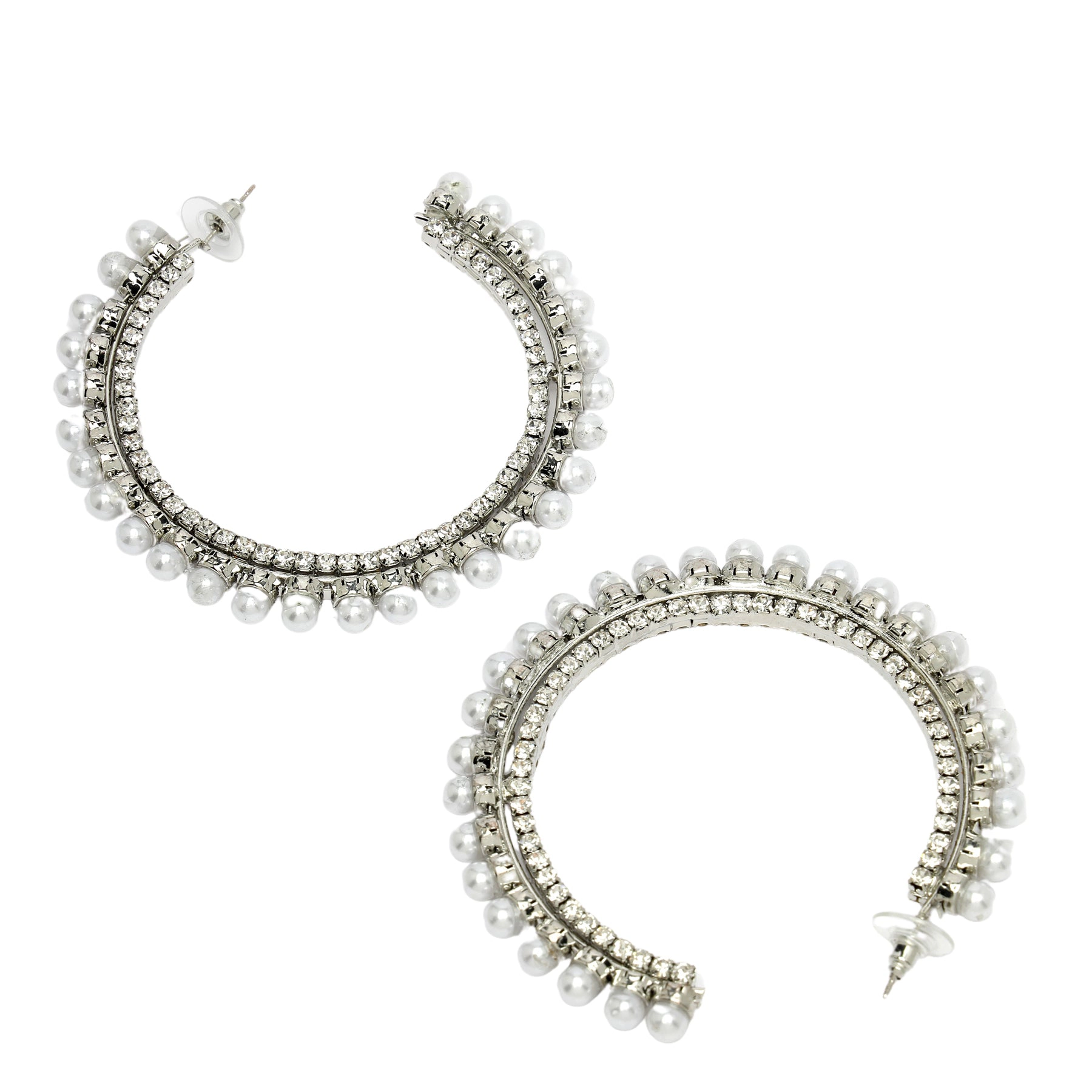 AGP PARIS Womens Diva Collection C-Shaped Hoop Earrings
