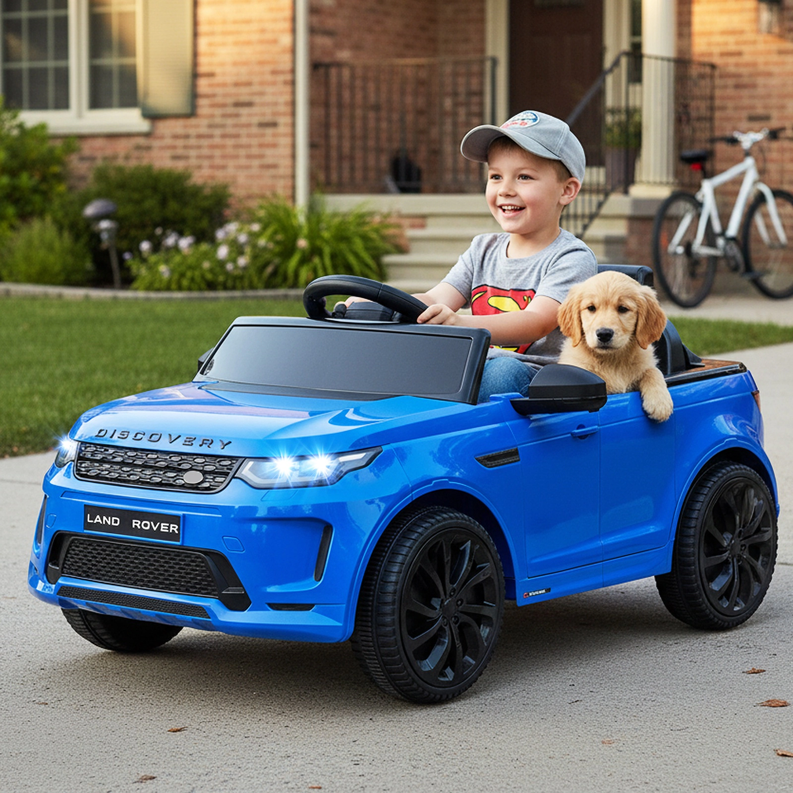 SUGIFT Licensed Land Rover Kids Ride-On Car 12V Battery Powered Kids Electric Car 66-lb Seat Capacity Ages 3+ Navy