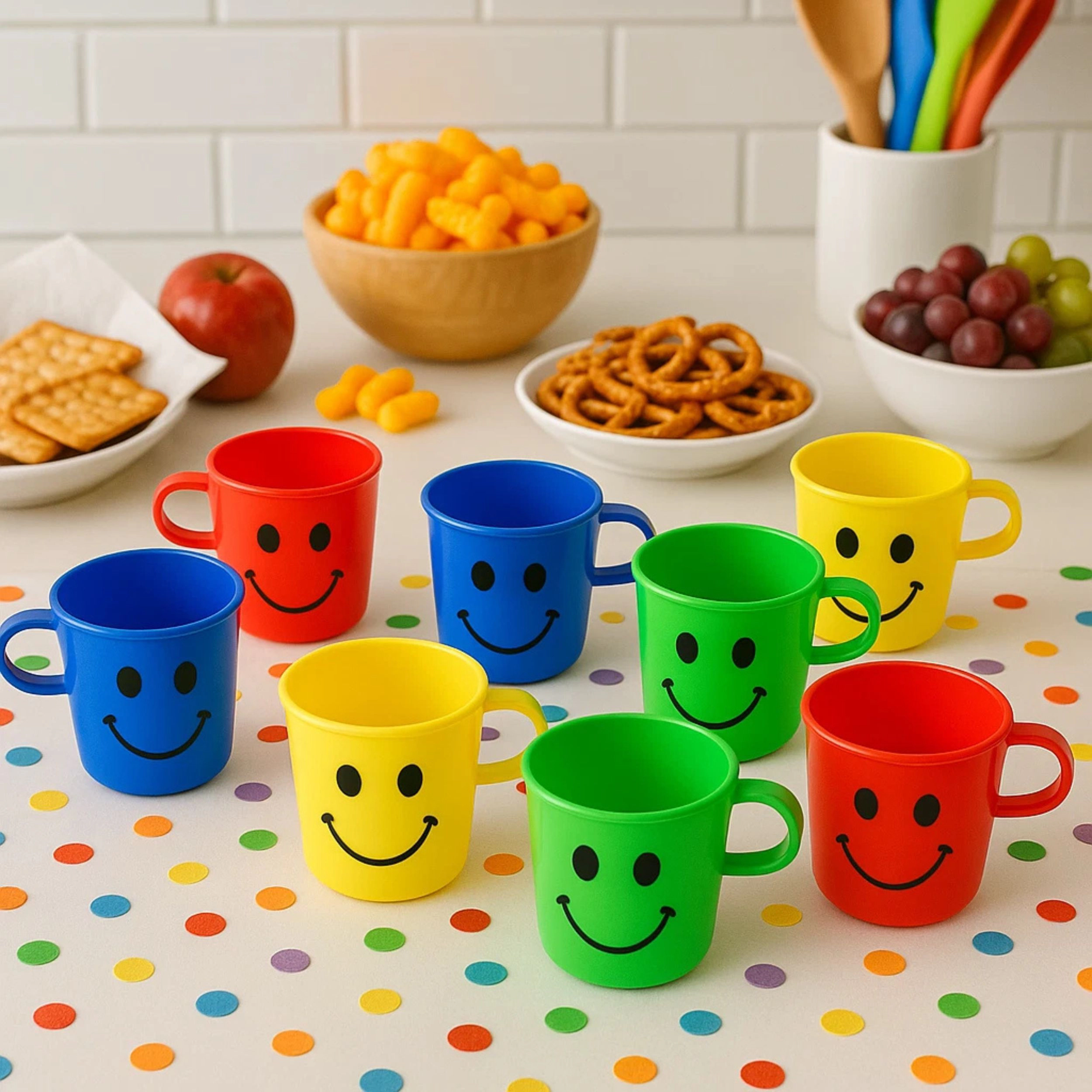 Home Collection Pack of Kids Smiley Face Plastic Cups