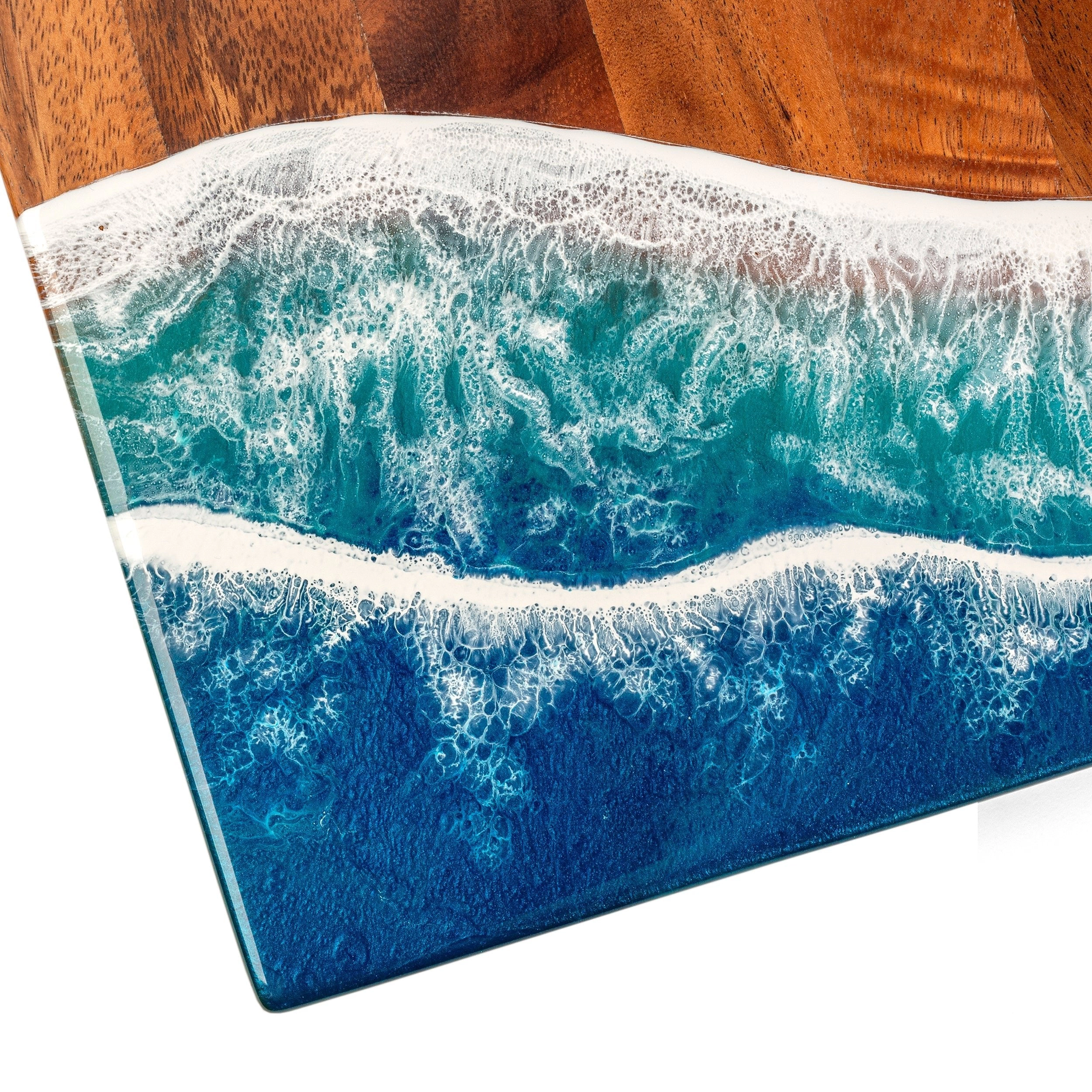 Elakai 1ft x 2ft Beach Epoxy Resin Wood Compact Travel Cornhole Board Set