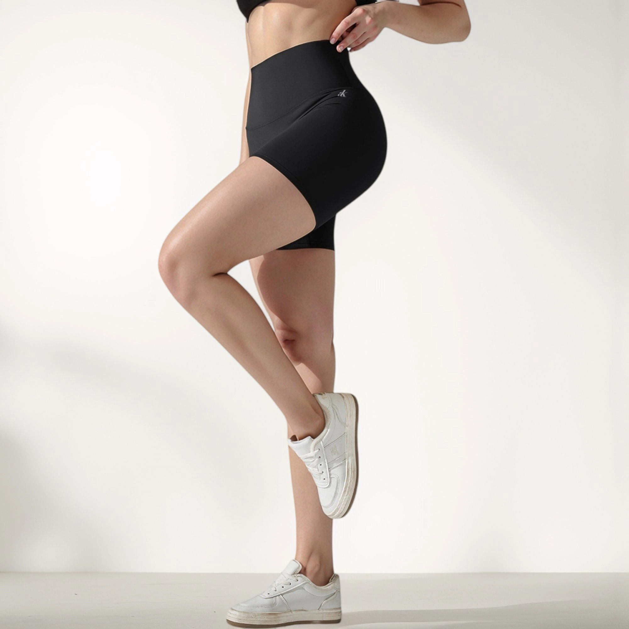 Anna-Kaci Women's High Waist Compression Biker Shorts Seamless Waistband with Sculpting Stretch Fit