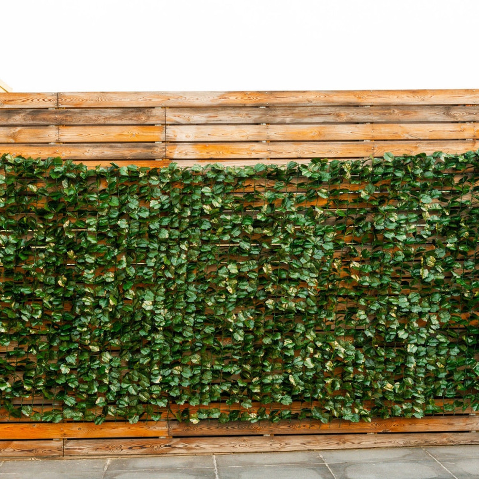 SUGIFT 40-in x 95-in Fade-Resistant Ivy Mesh Backing Faux Privacy Fence Screen 2.4-in x 2.2-in Leaves 4.5-lb Green