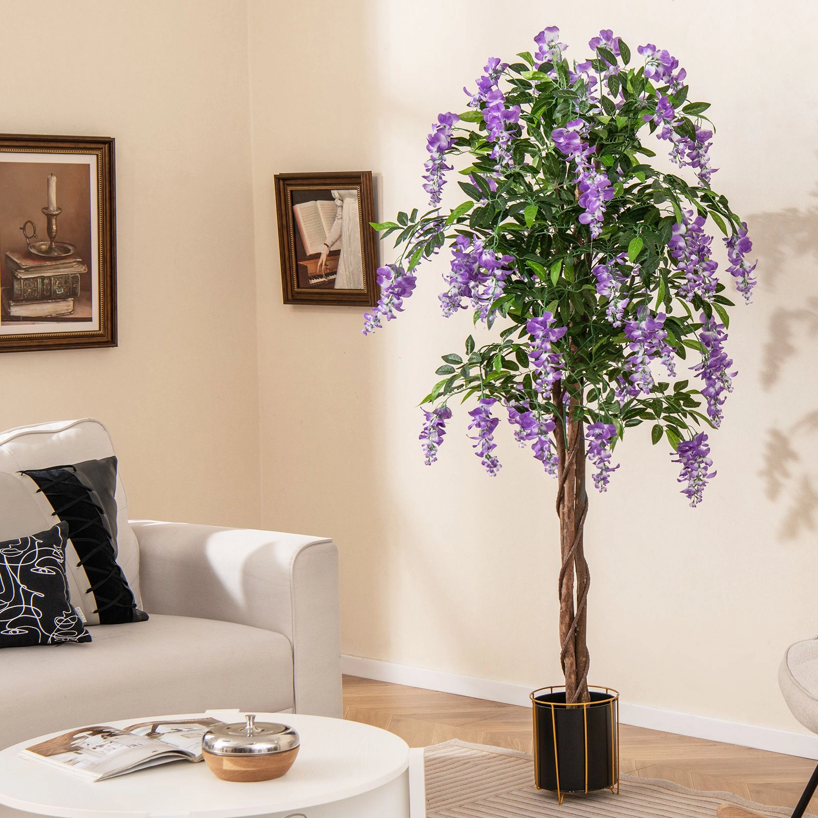 SlickBlue 5.5ft Artificial Wisteria Tree with Decorative Pot