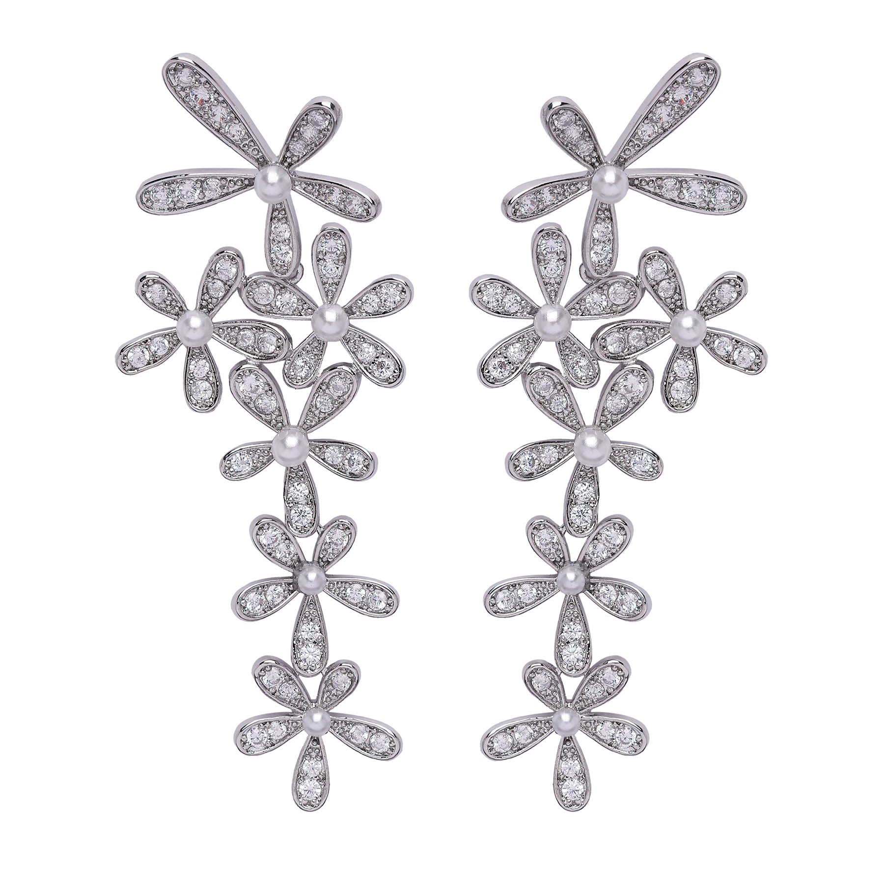 AGP PARIS Womens Diva Gleaming Floral Drop Earrings