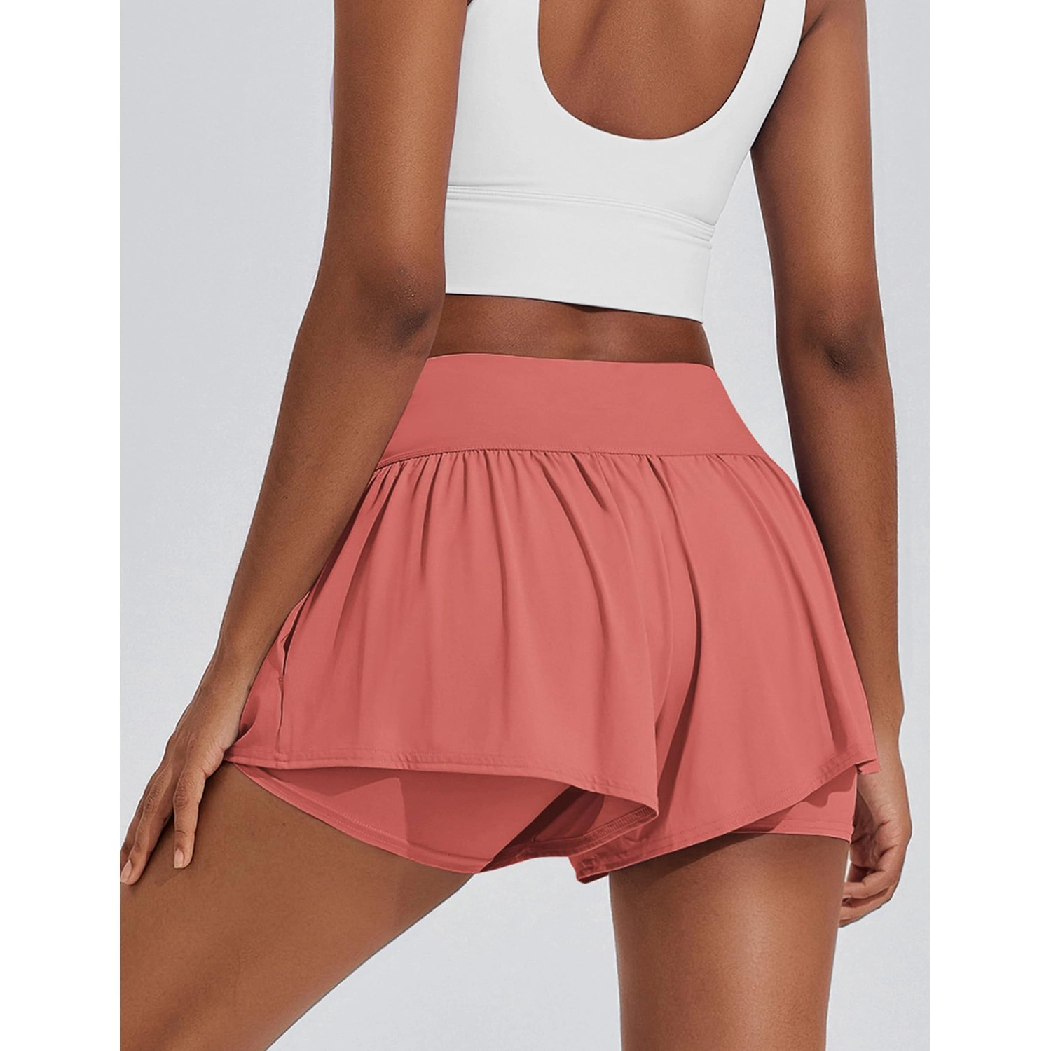 Pinspark Womens Sporty High Waist Skorts Summer Pleated Flowy Casual Tennis Shorts