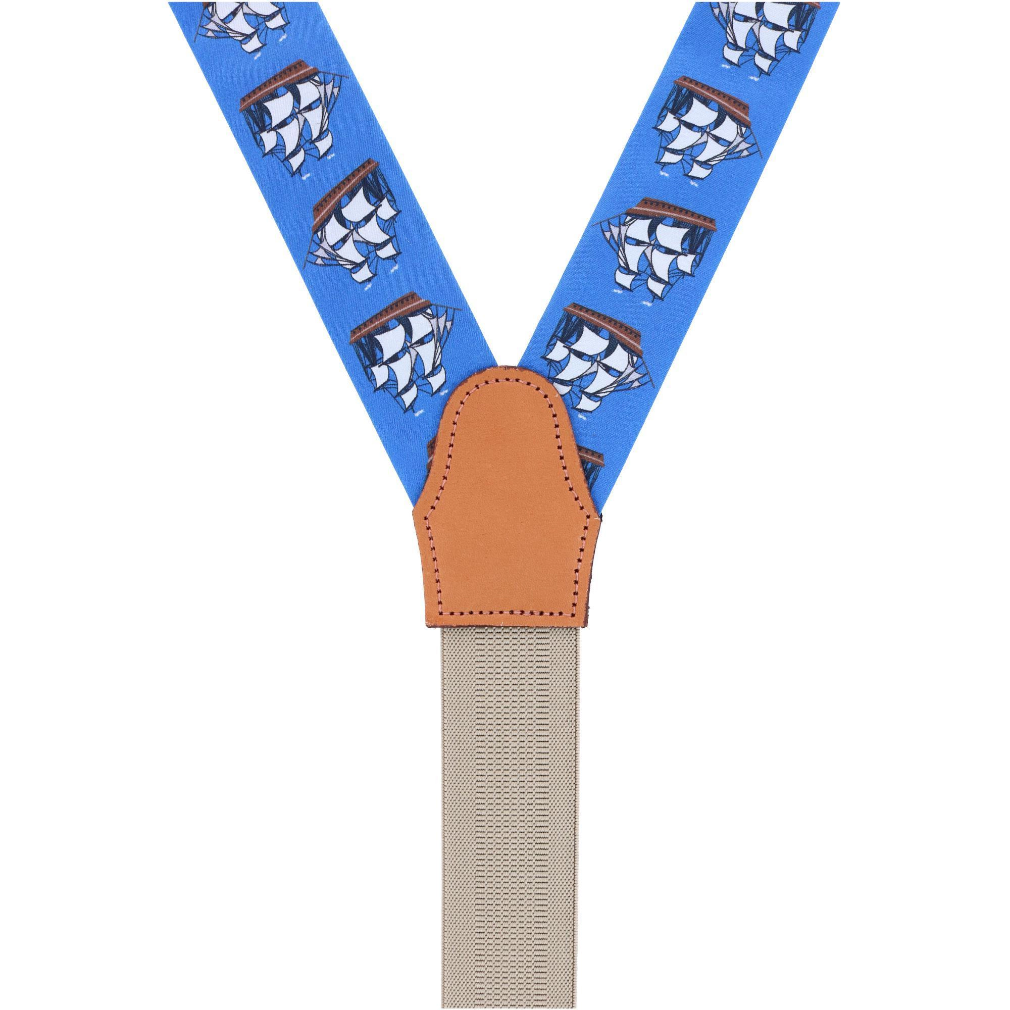 Trafalgar Men's The Royal Fortune Pirate Ship Silk Button End Suspenders