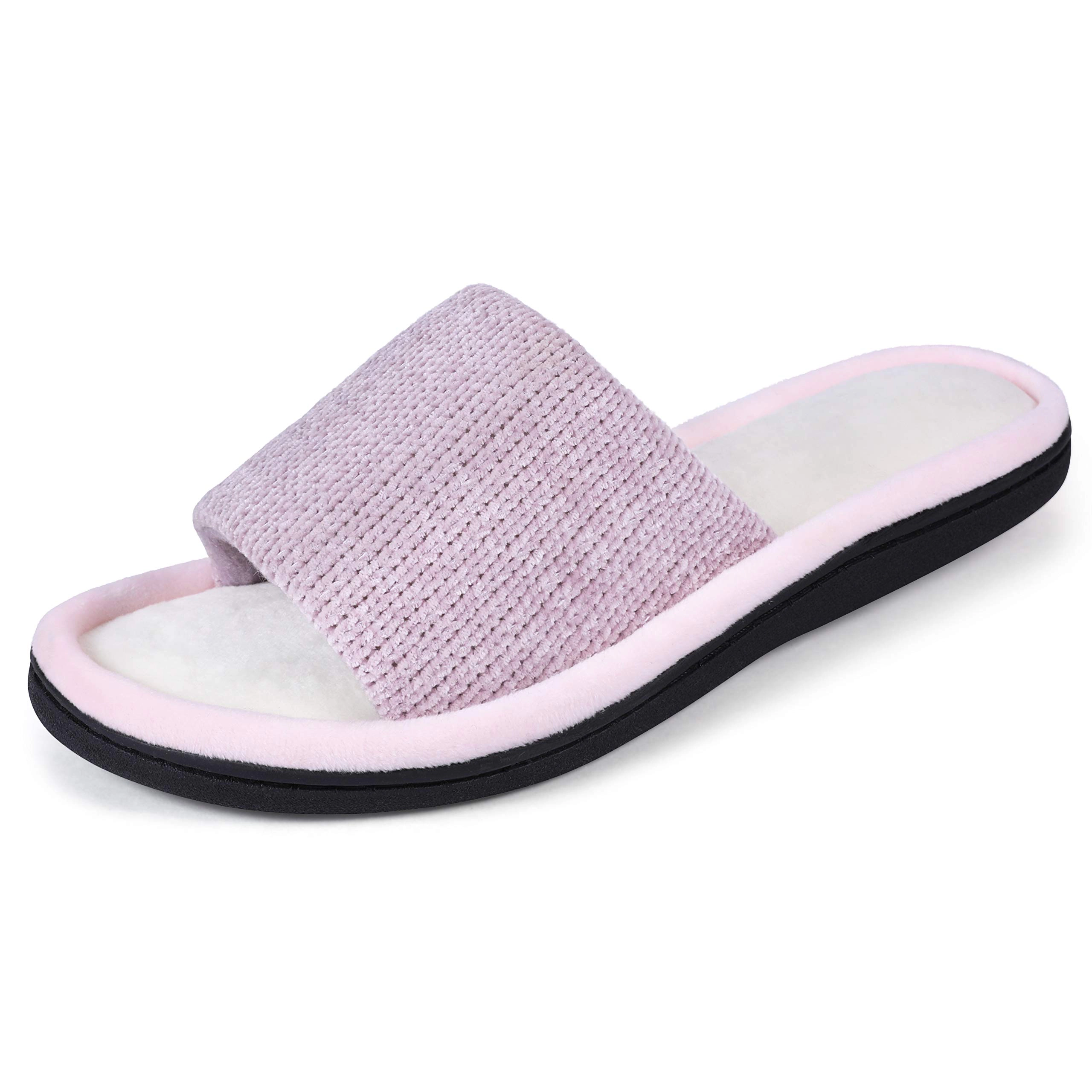 Roxoni Women's Soft Open-Toe Memory Foam Slide Slippers