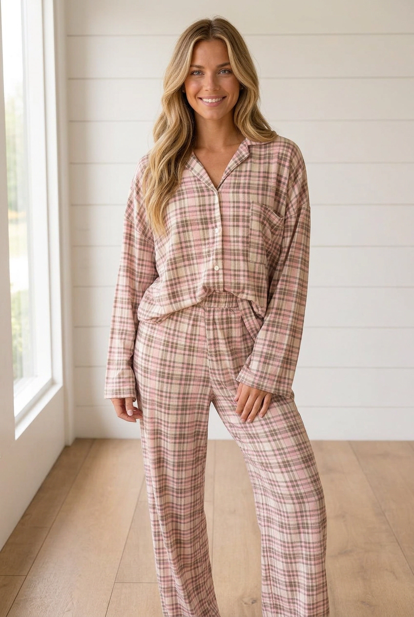 Threaded Pear Women's Valereya Long Sleeve Lounge Set