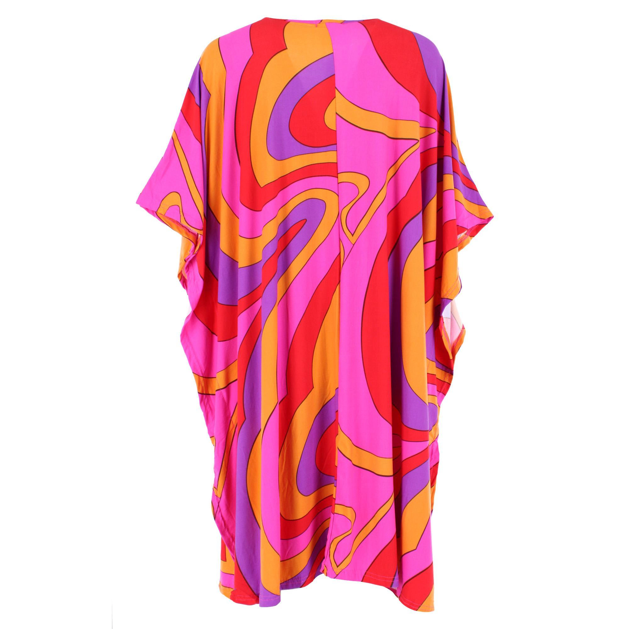 CTM Women's 70's Swirl Caftan Nightdress by Elegant Emily