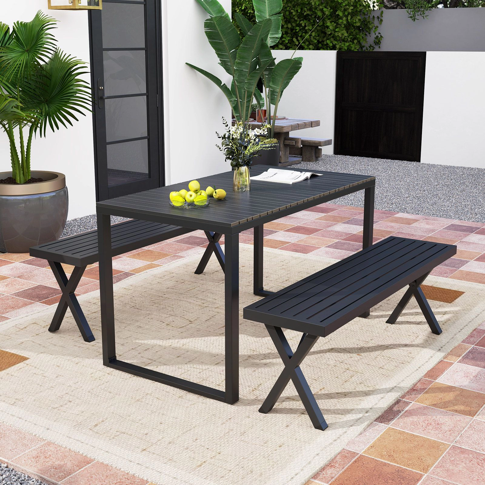 SlickBlue Heavy Duty Backless Patio Bench for Porch and Garden