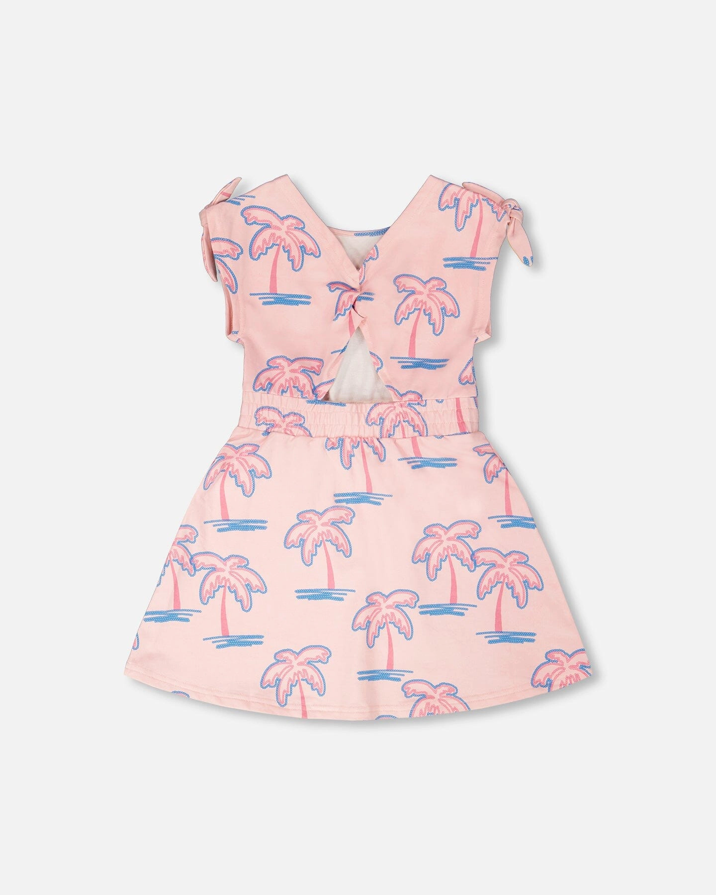 Deux par Girls French Terry Dress Palm Print