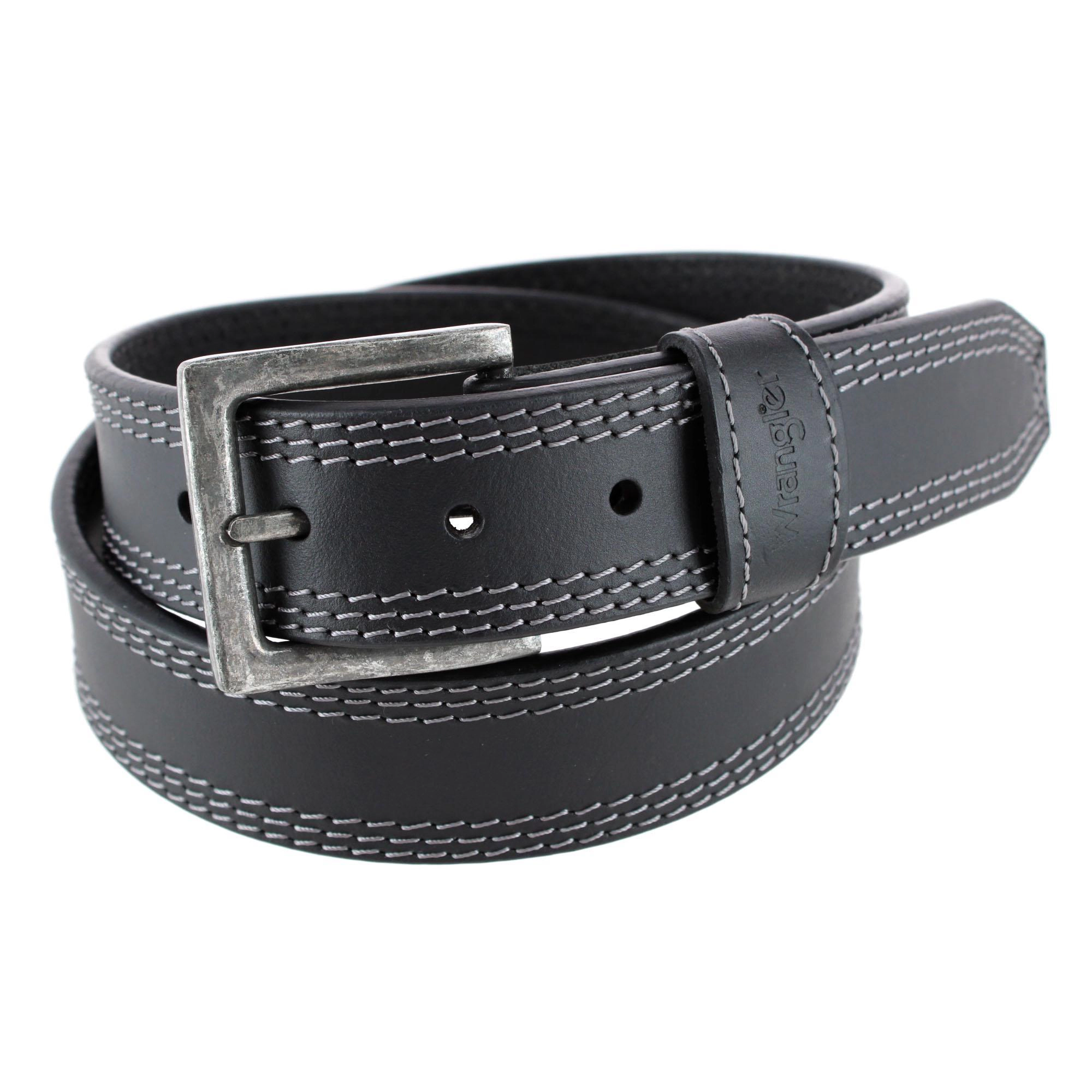 Wrangler Men's Crazy Horse Leather Belt with Removable Buckle