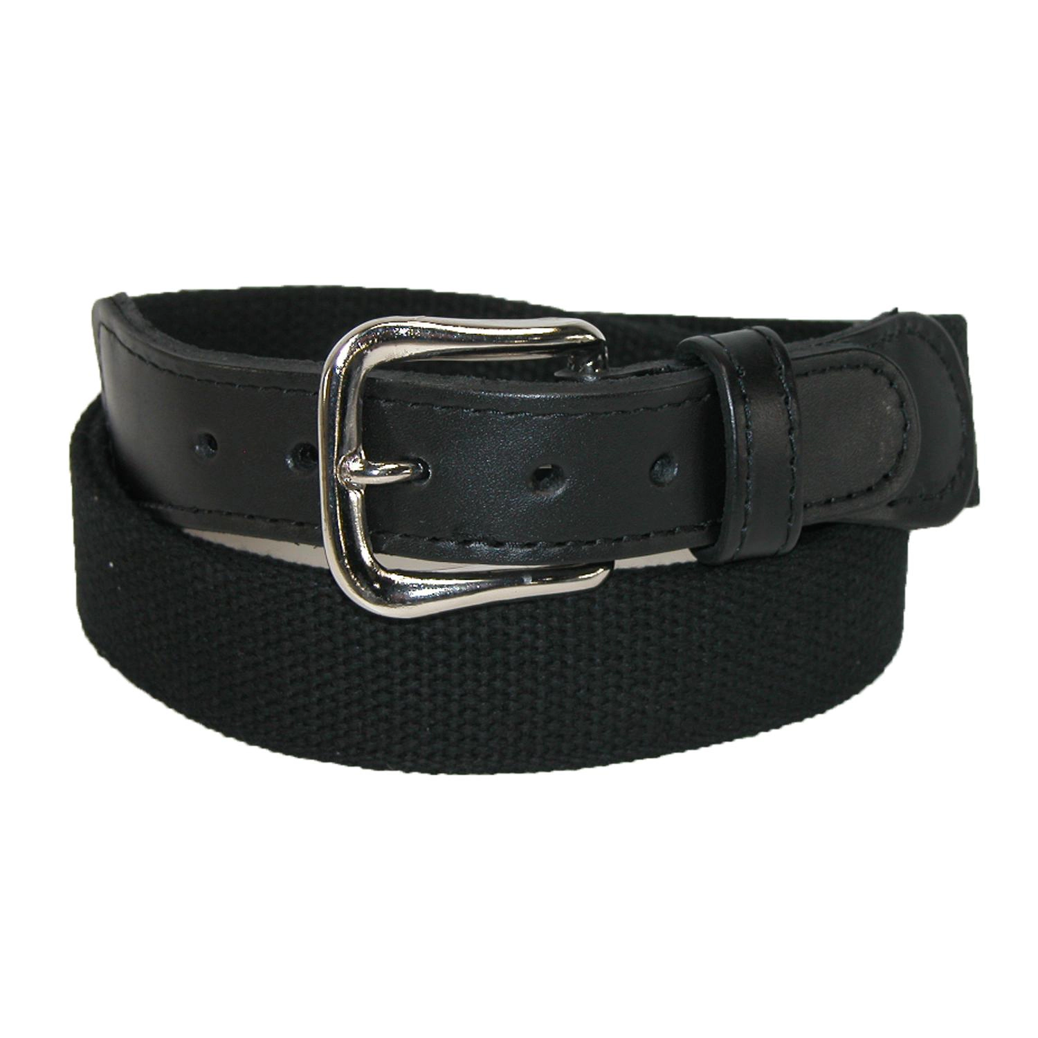 Boston Leather Men's Cotton Web Belt with Tabs