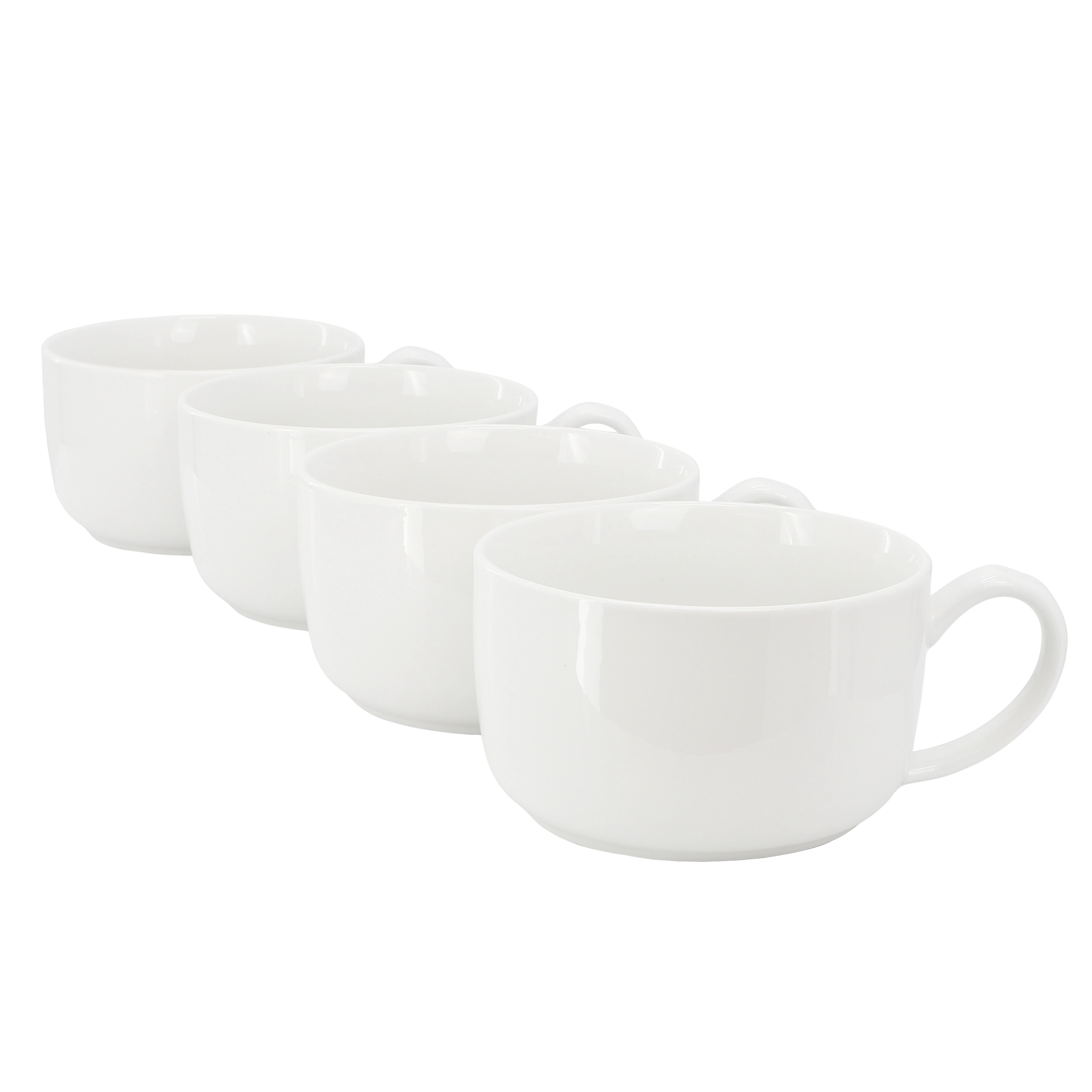 Gibson Home Great Essentials 4 Piece 32.5 Ounce Fine Ceramic Large Latte Mug Set in White