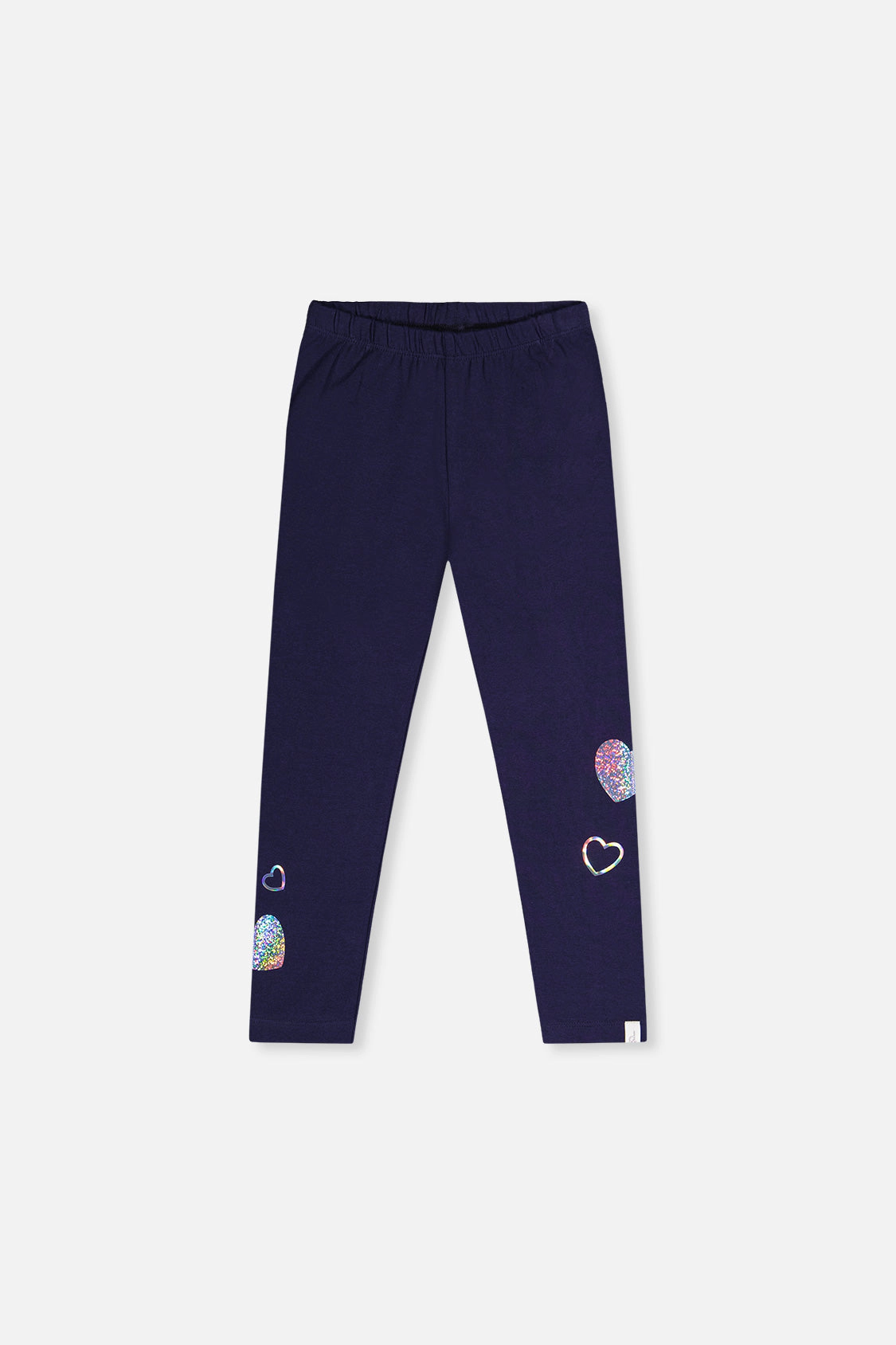 Deux par Girls Glittery Heart Organic Cotton Leggings