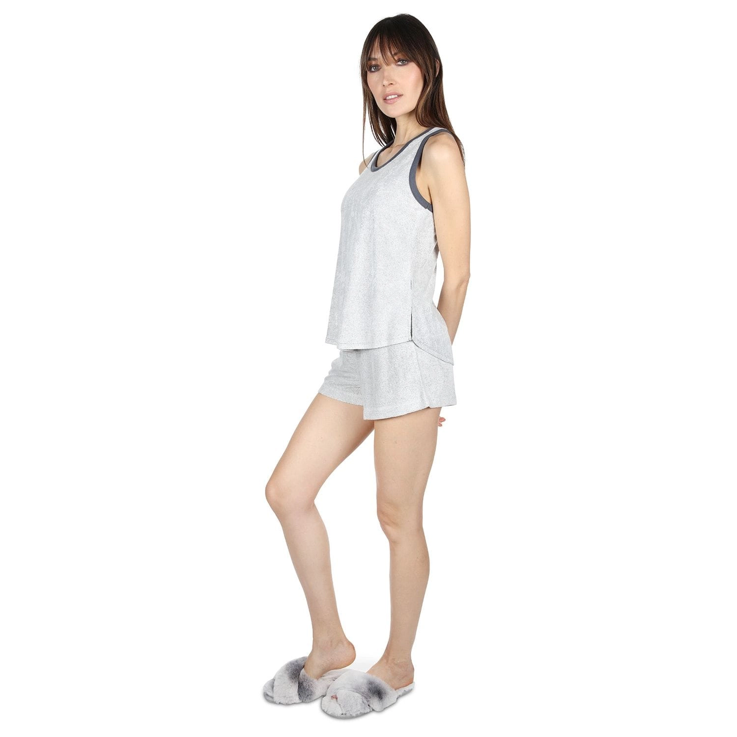 MeMoi Women's Spa Terry Bamboo Blend Racerback Top and Short Set